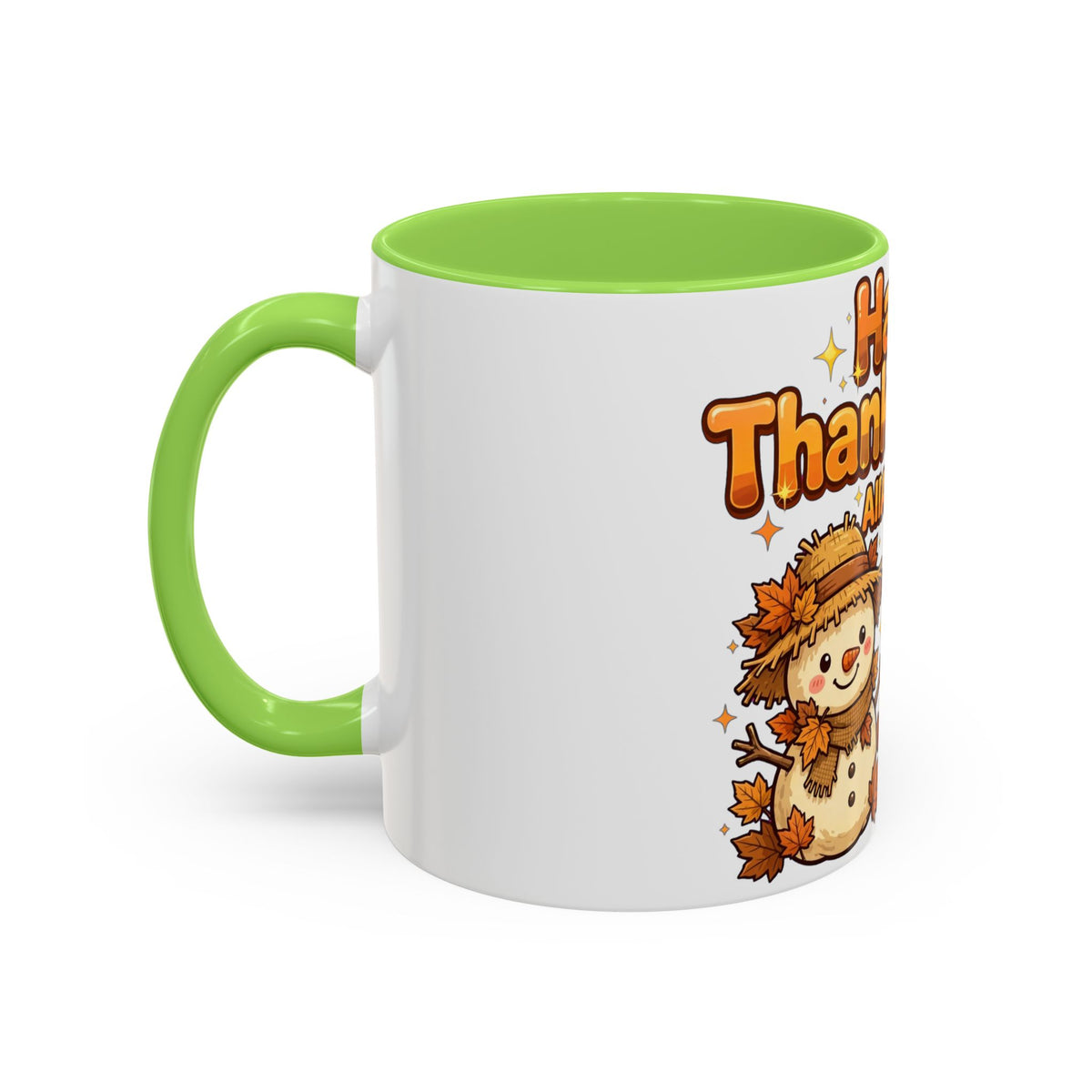 Happy Thanksgiving Pumpkin & Scarecrow Mug – Festive Fall Coffee Cup (11oz, 15oz)