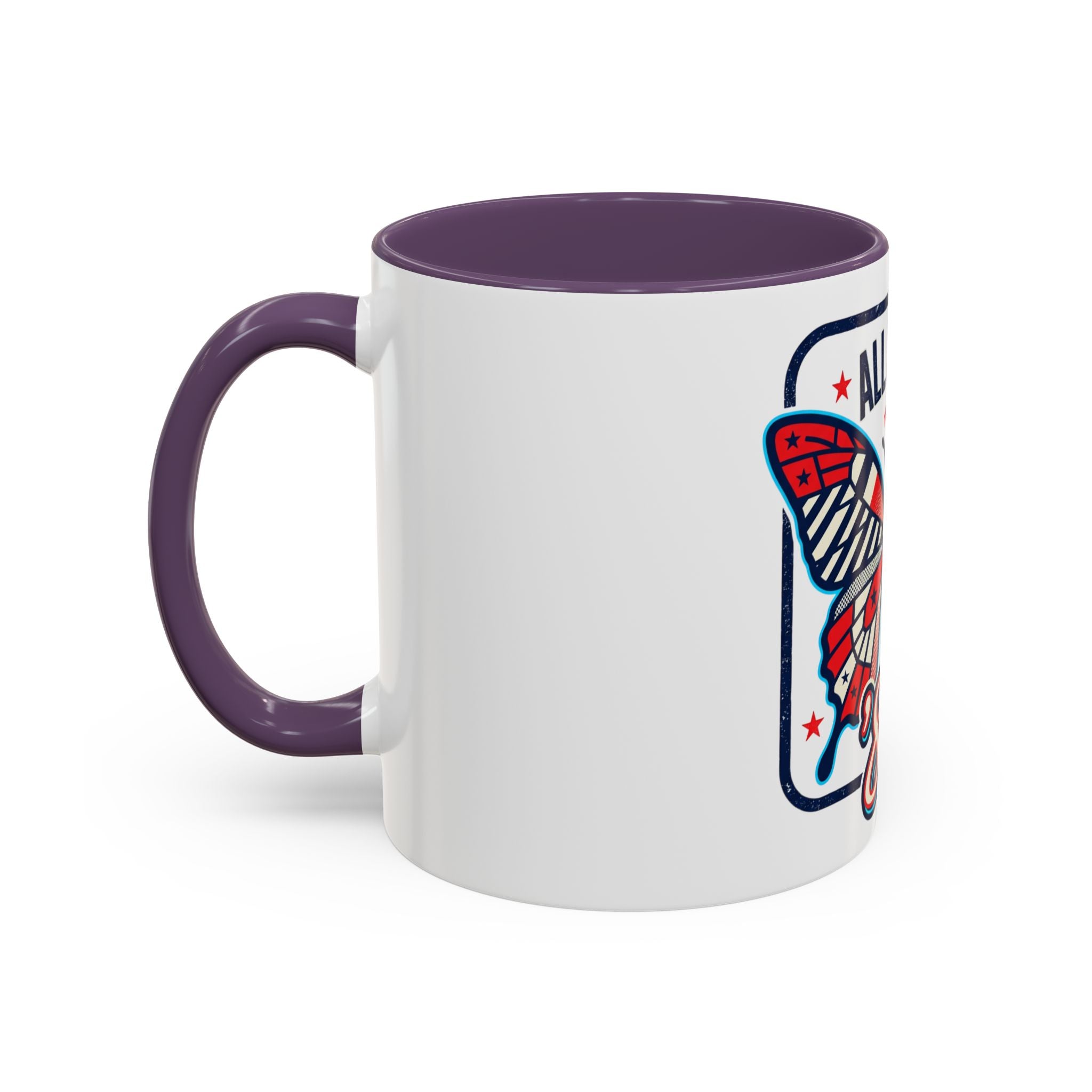 All About '80s Butterfly Accent Coffee Mug – Retro Patriotic 80s Gift