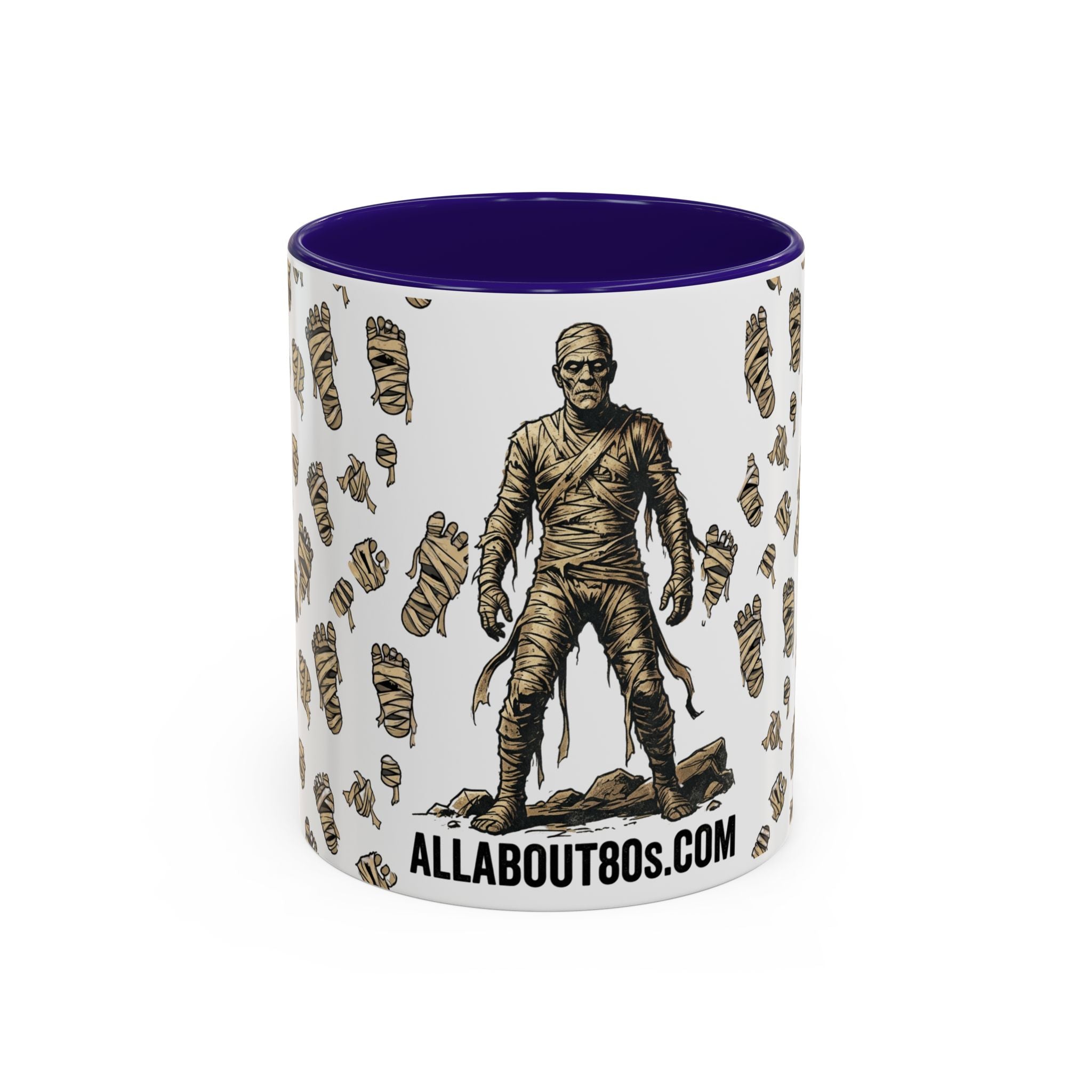Mummy Pattern Coffee Mug (11oz & 15oz) – Retro Monster Tea Cup with AllAbout80s.com Design