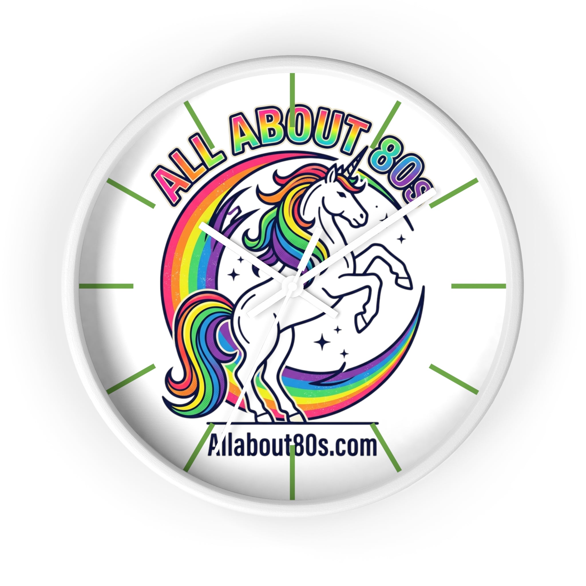 All About 80s Rainbow Unicorn Wall Clock — Retro 80s Decor