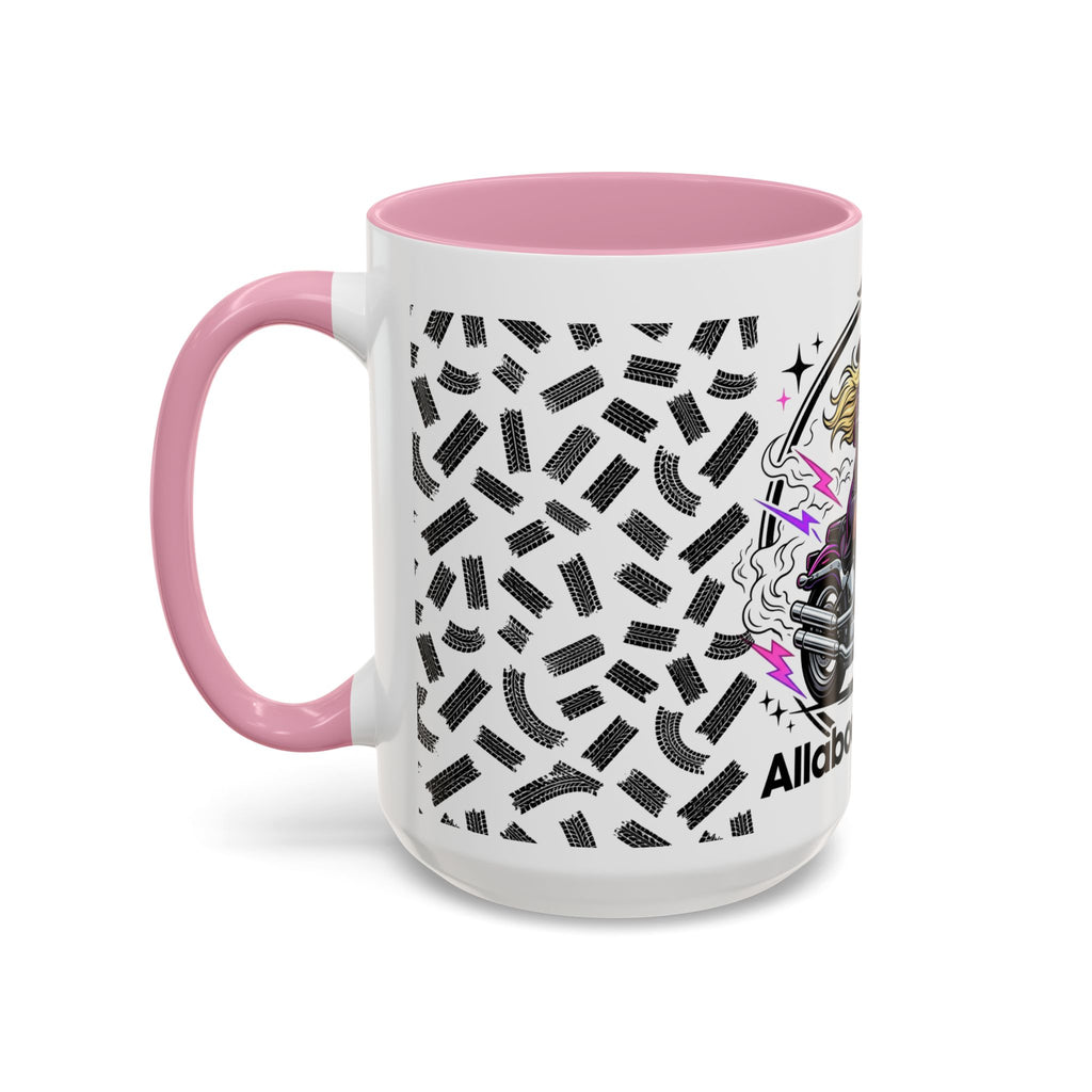 Witch Biker Motorcycle Mug — Retro 80s Neon Witch on Bike Coffee Cup (11oz/15oz)