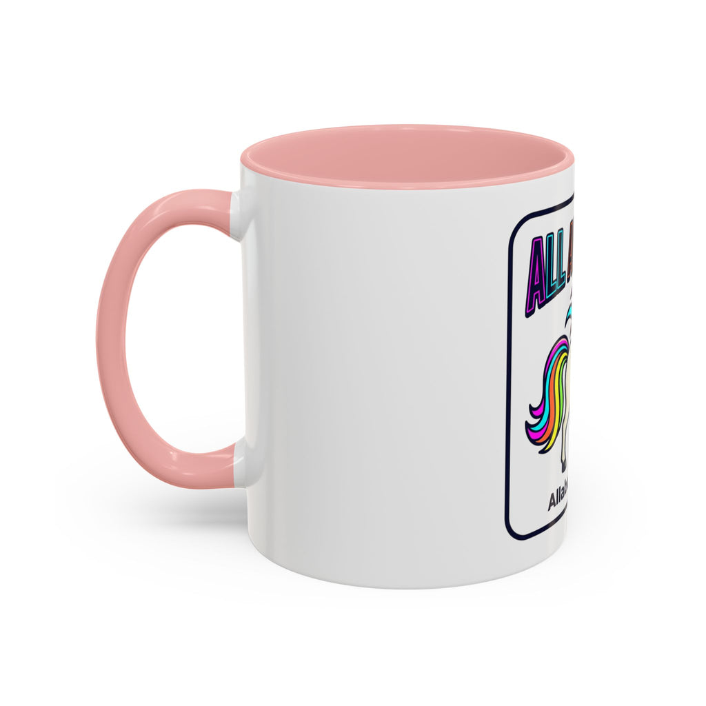 80s Unicorn Coffee Mug — Allabout80s Retro Rainbow Accent Mug (11/15oz)