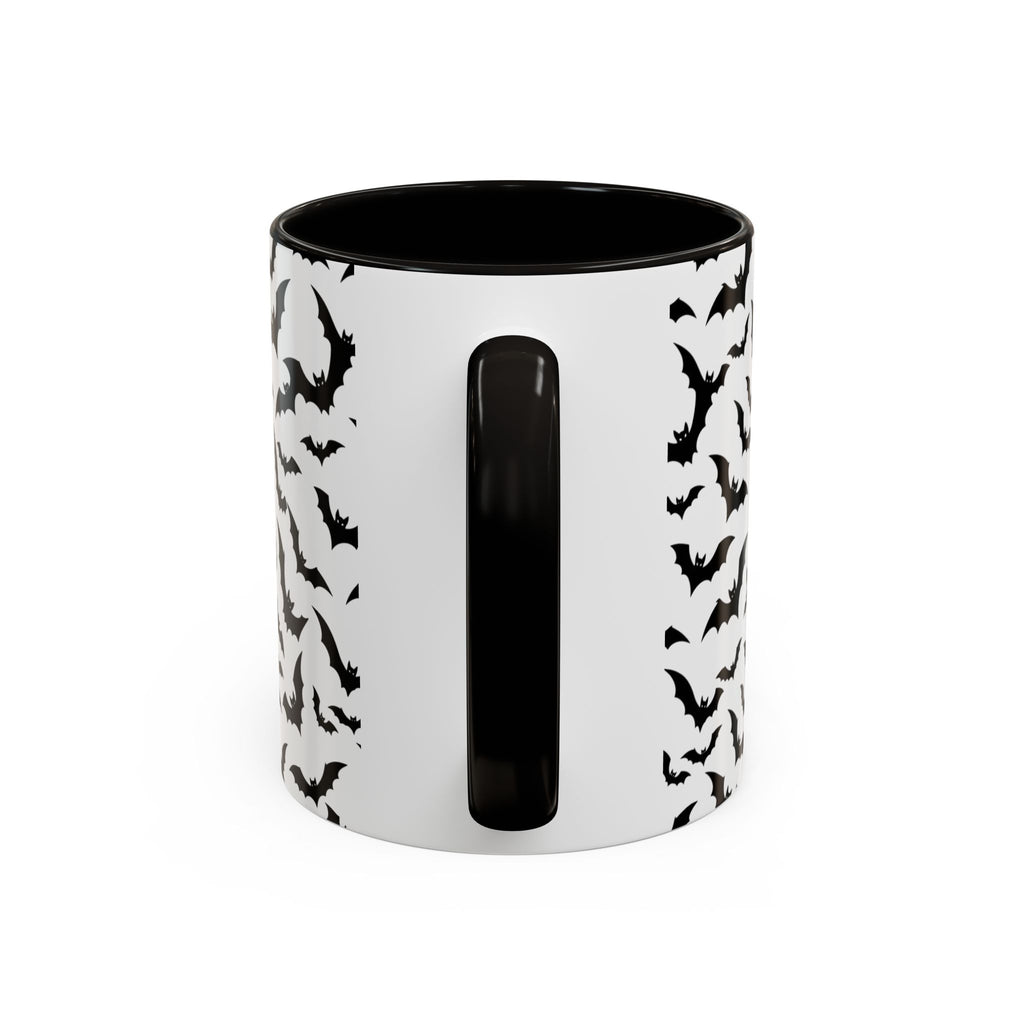 Halloween Haunted Castle Coffee Mug — Colorful Bat Pattern 11oz/15oz