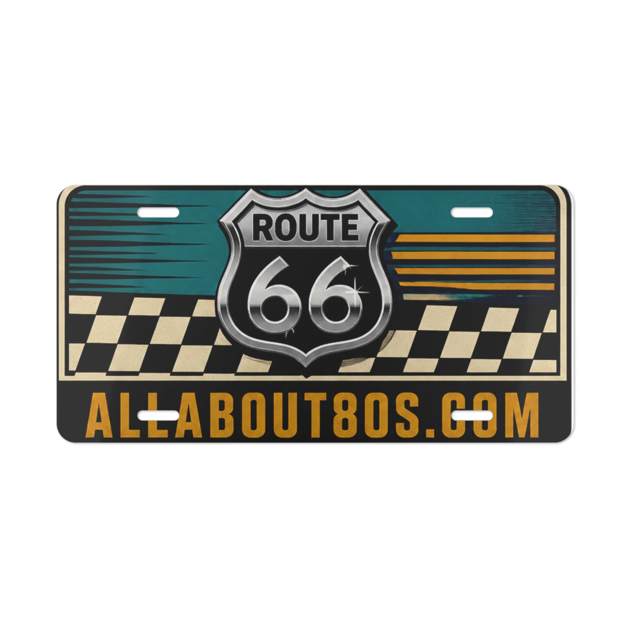 Route 66 Retro Vanity Plate — AllAbout80s.com License Tag