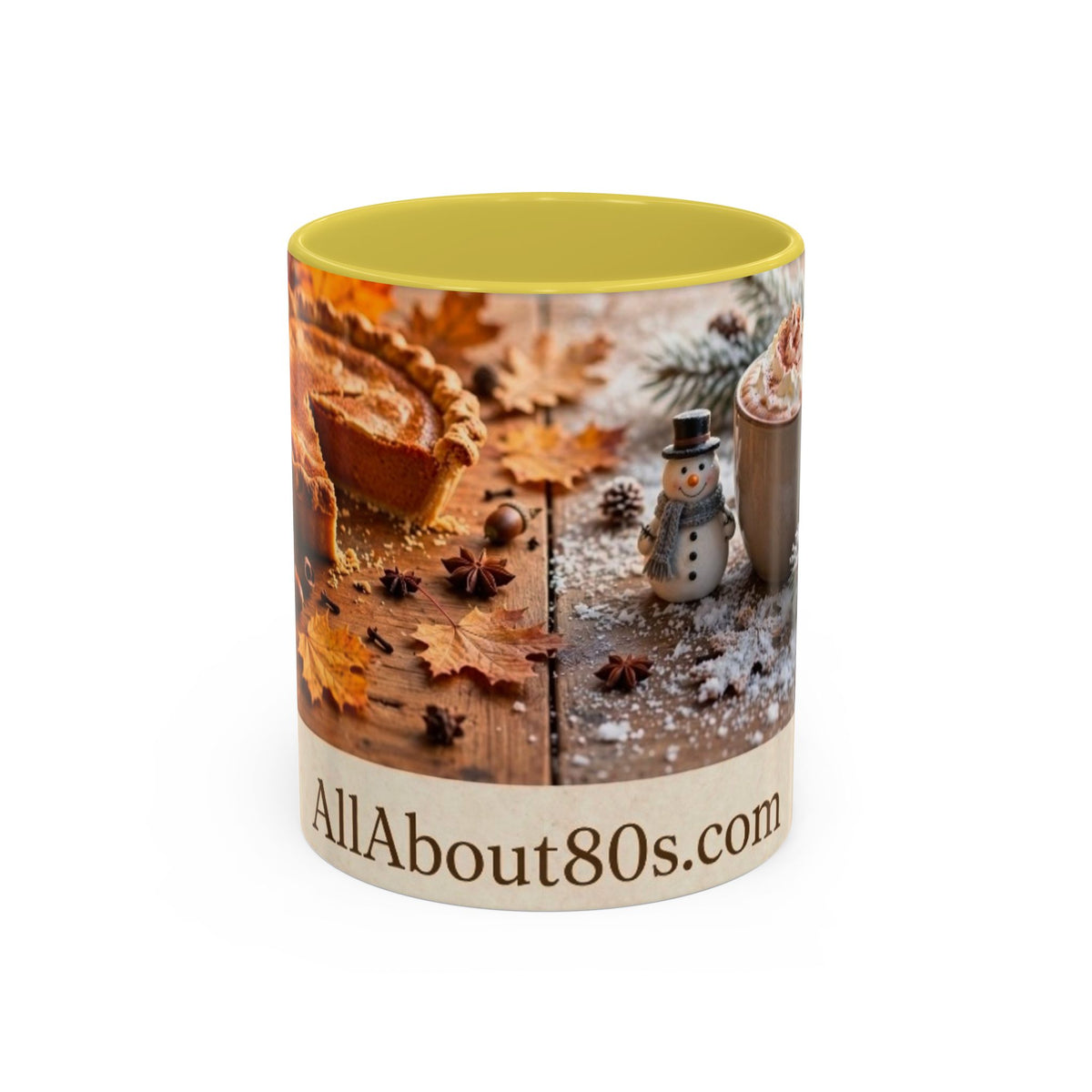AllAbout80s Seasonal Coffee Mug (11oz/15oz) — Autumn & Winter Cozy Hot Cocoa Design