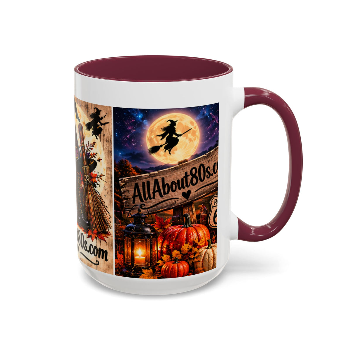 Halloween Witch Scene Coffee Mug — AllAbout80s.com Pumpkin & Moon 11oz/15oz