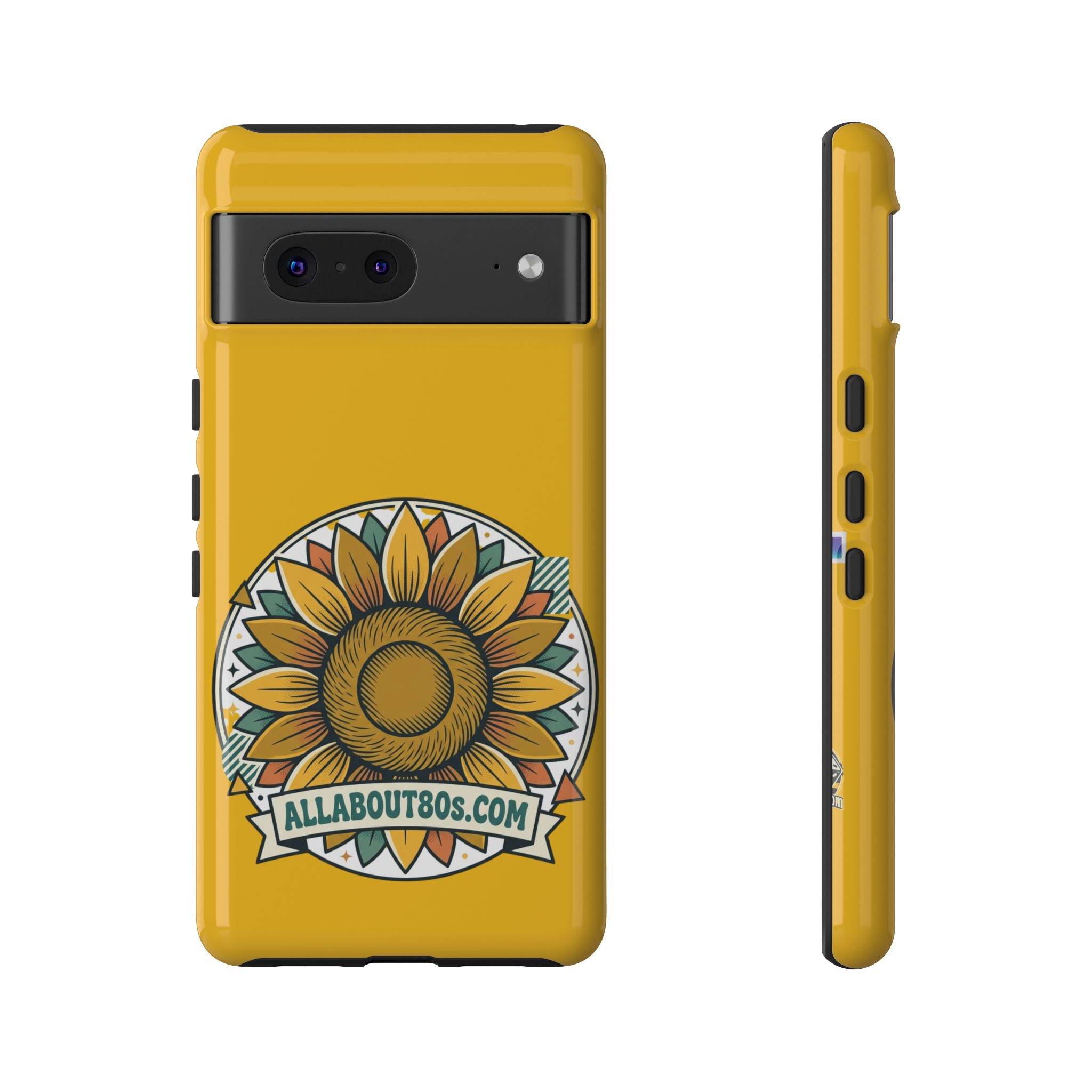 Sunflower Logo Phone Case — AllAbout80s.com Yellow Protective Cover