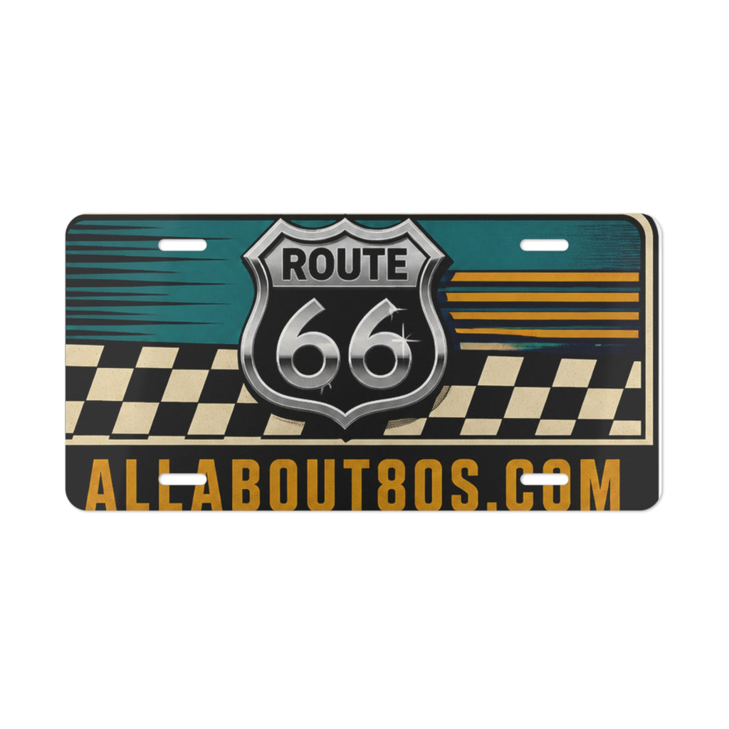 Route 66 Retro Vanity Plate — AllAbout80s.com License Tag