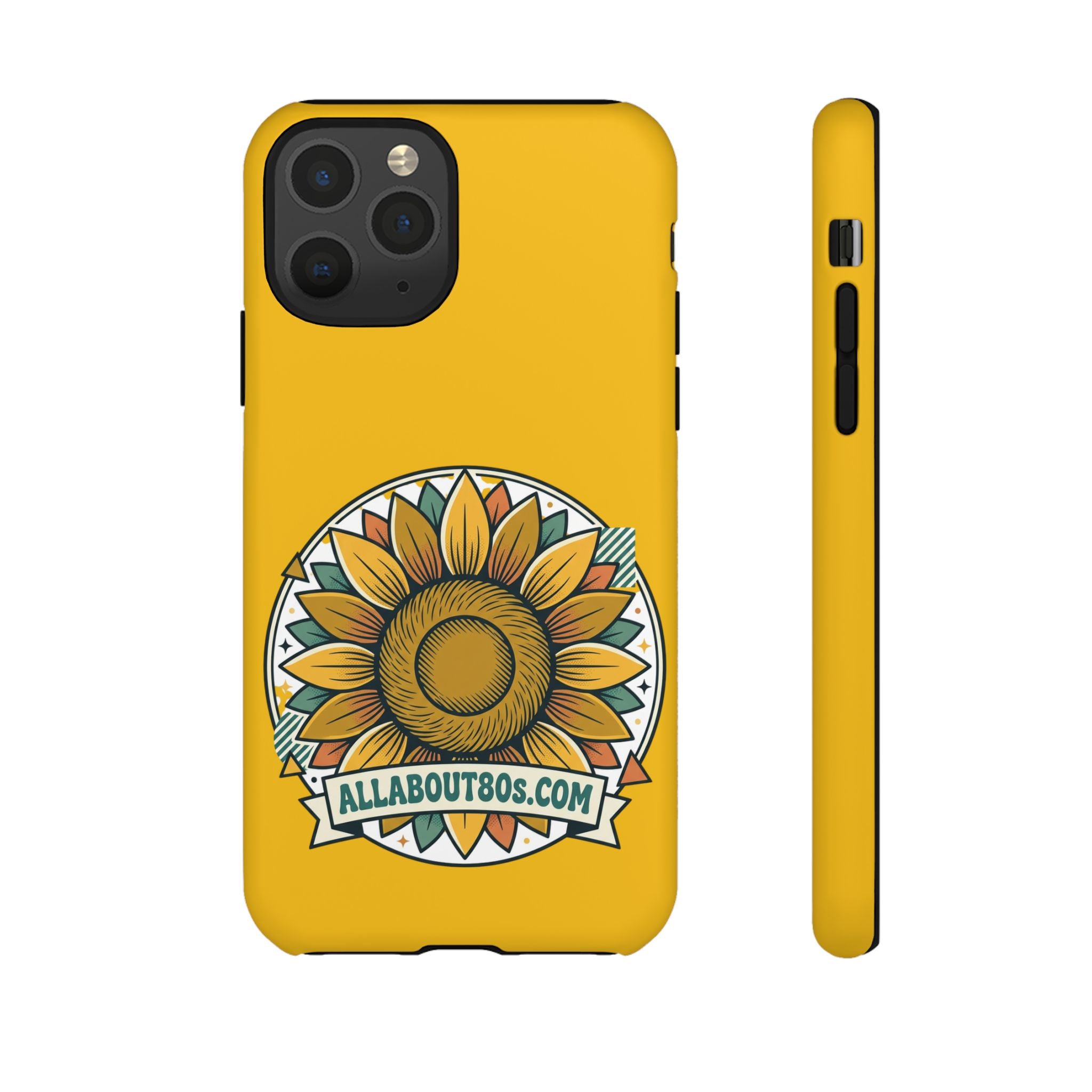 Sunflower Logo Phone Case — AllAbout80s.com Yellow Protective Cover