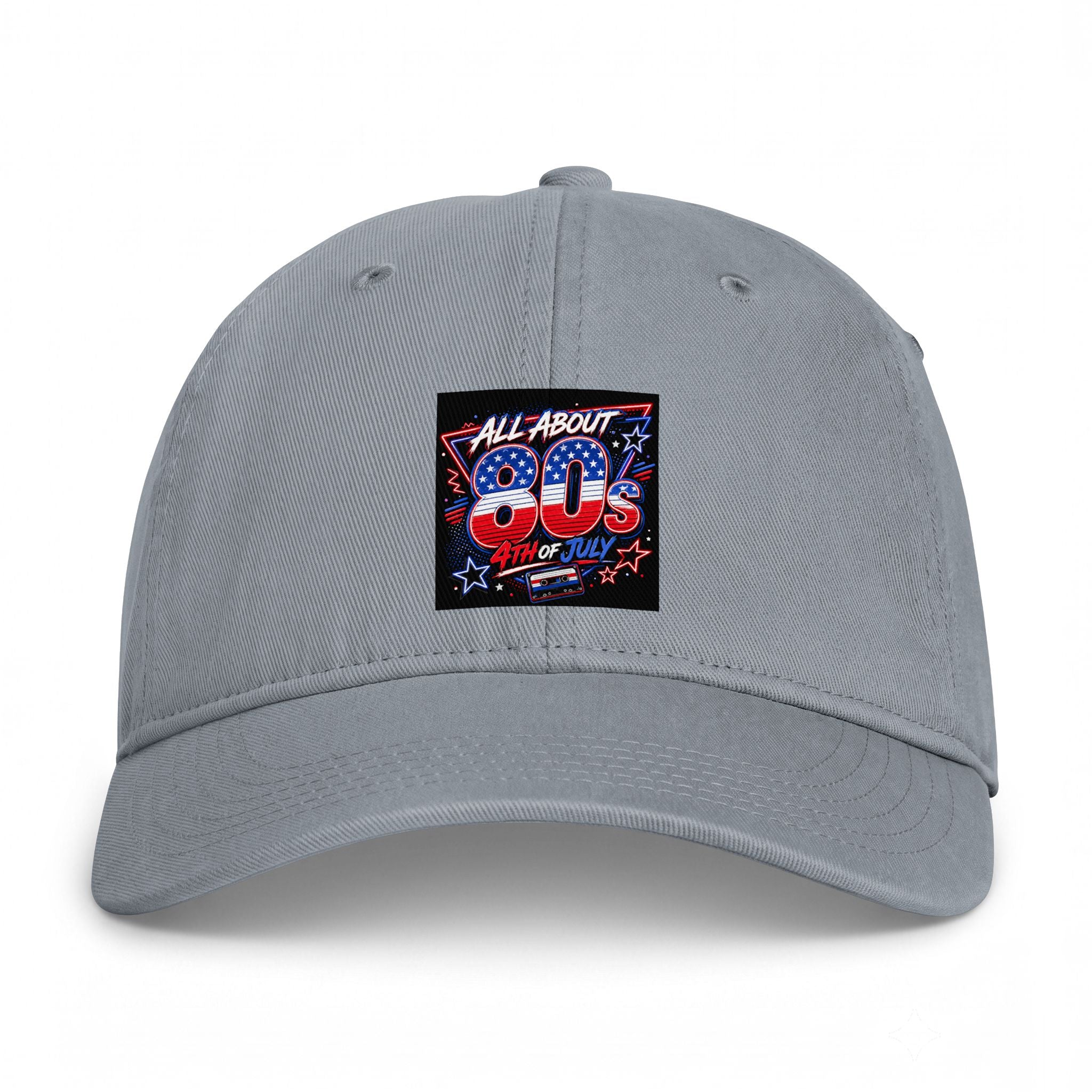 80s Retro Flag Dad Hat — "All About 80s" Washed Baseball Cap