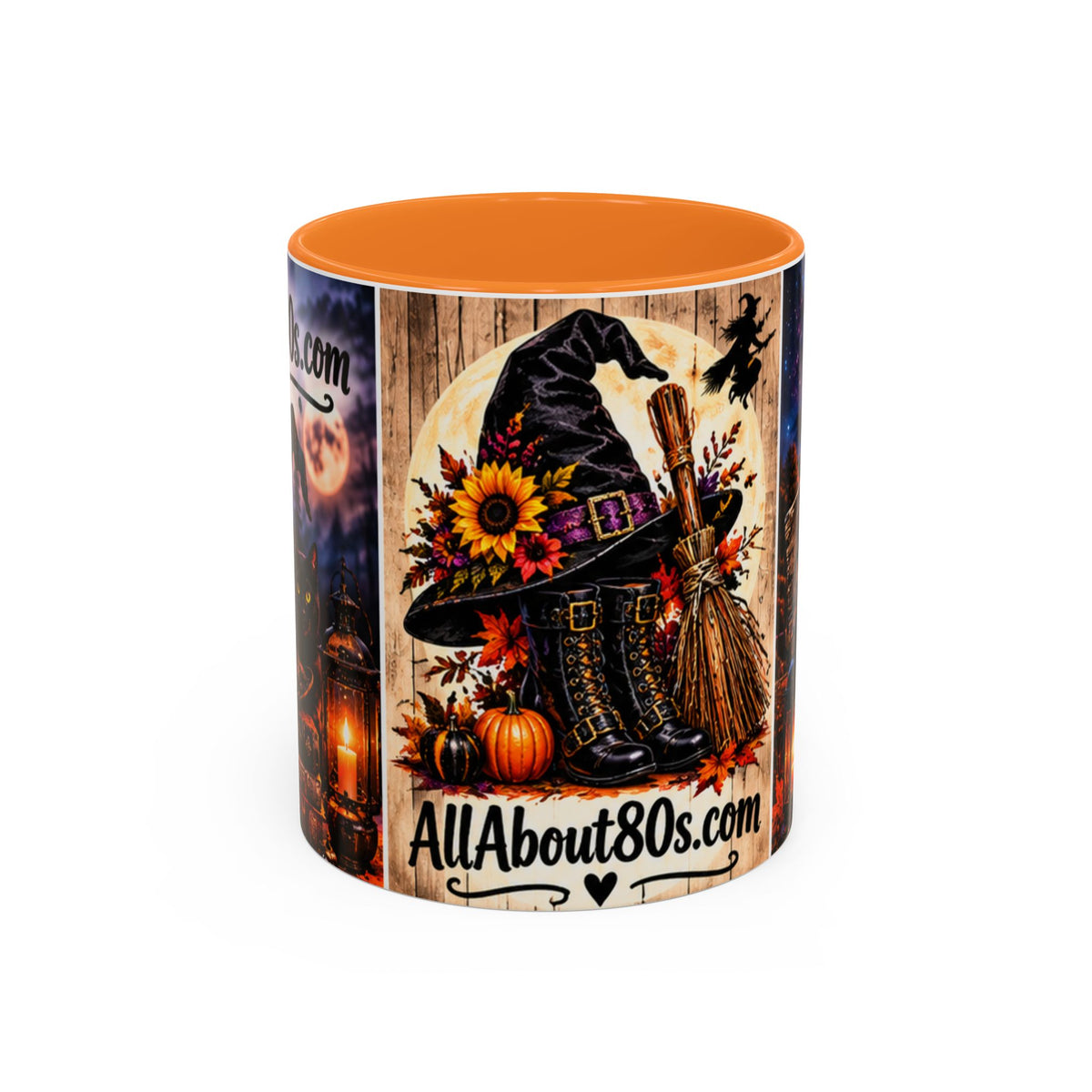 Halloween Witch Scene Coffee Mug — AllAbout80s.com Pumpkin & Moon 11oz/15oz