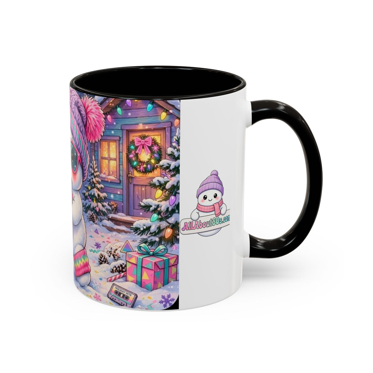 Cool Snowman with Boombox Christmas Mug