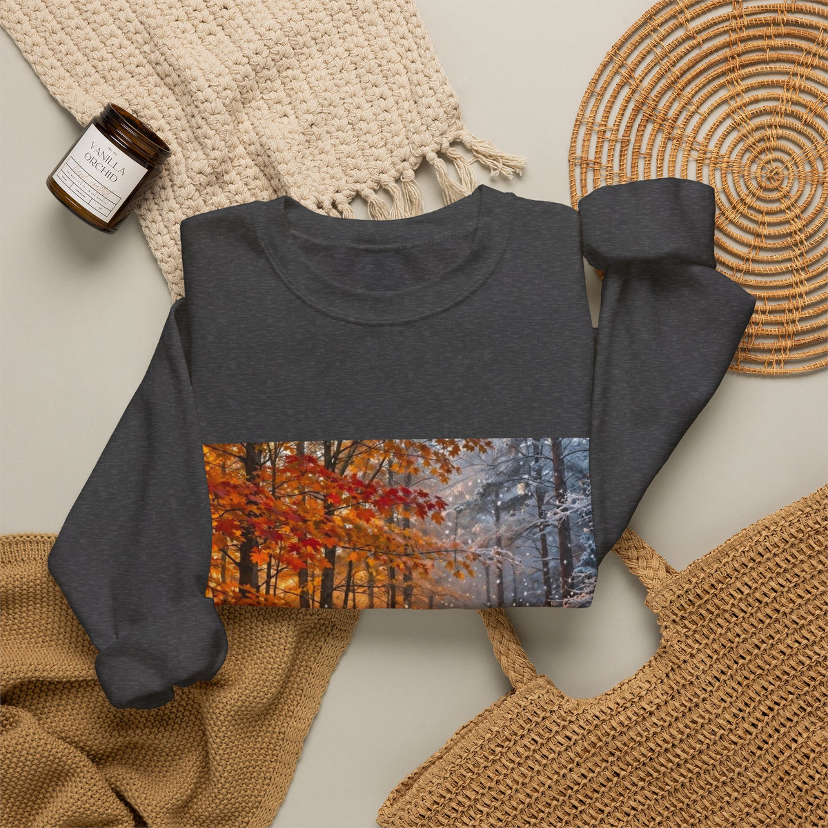 AllAbout80s Autumn Forest Crewneck Sweatshirt