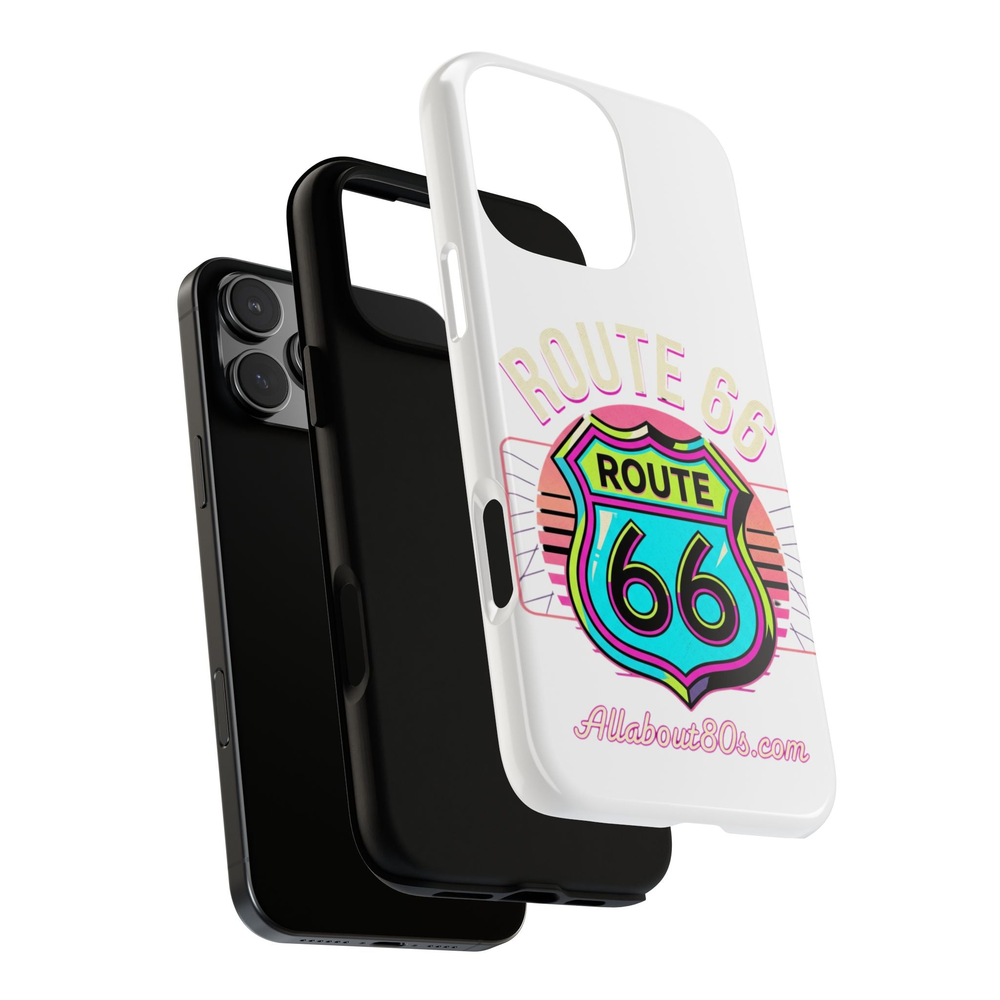 Route 66 Neon Phone Case — Retro Road Trip iPhone Cover
