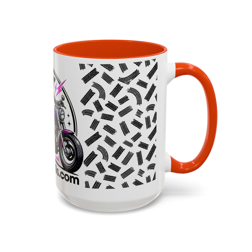 Witch Biker Motorcycle Mug — Retro 80s Neon Witch on Bike Coffee Cup (11oz/15oz)