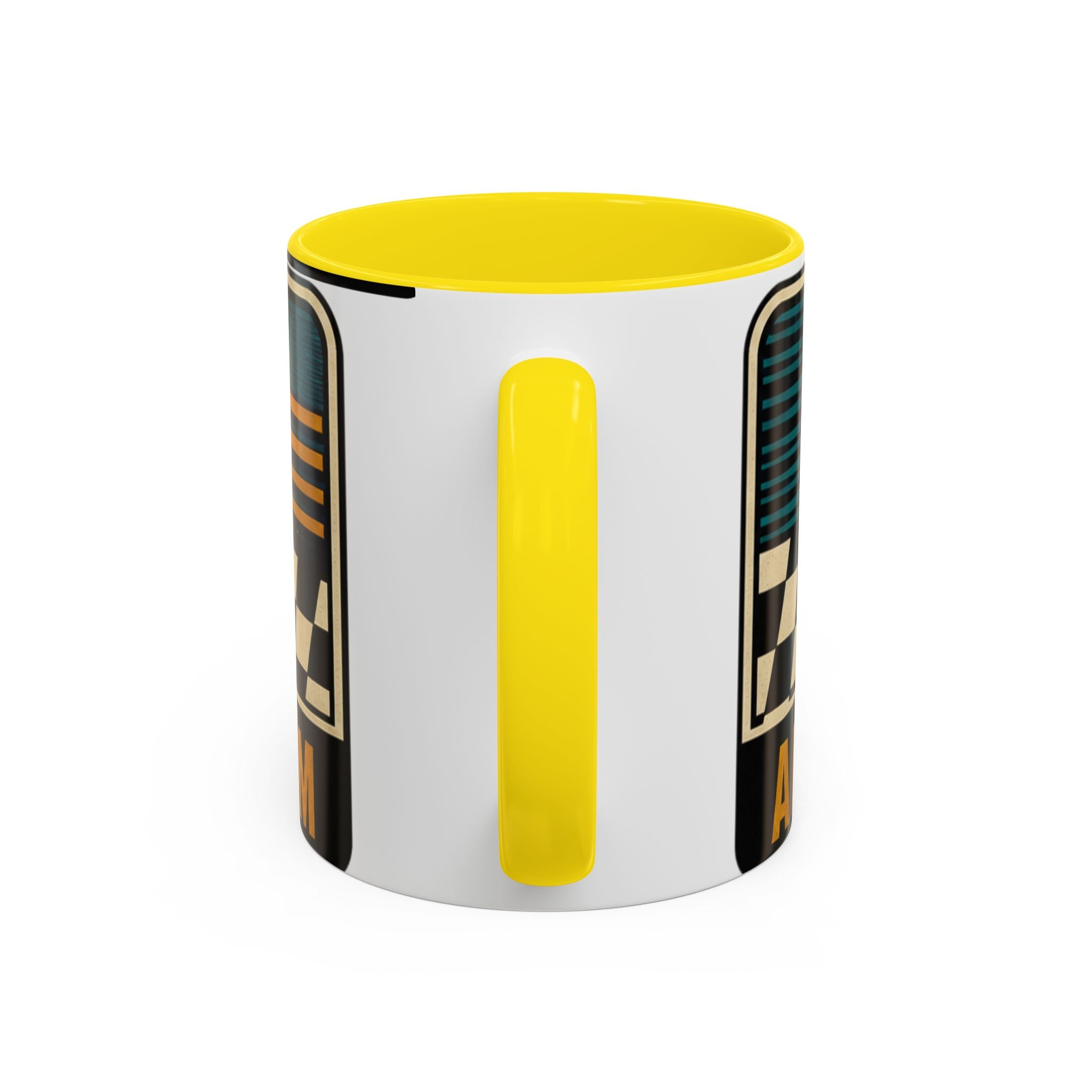 Route 66 Retro Checkerboard Coffee Mug — Vintage Road Trip 11/15oz Accent Mug