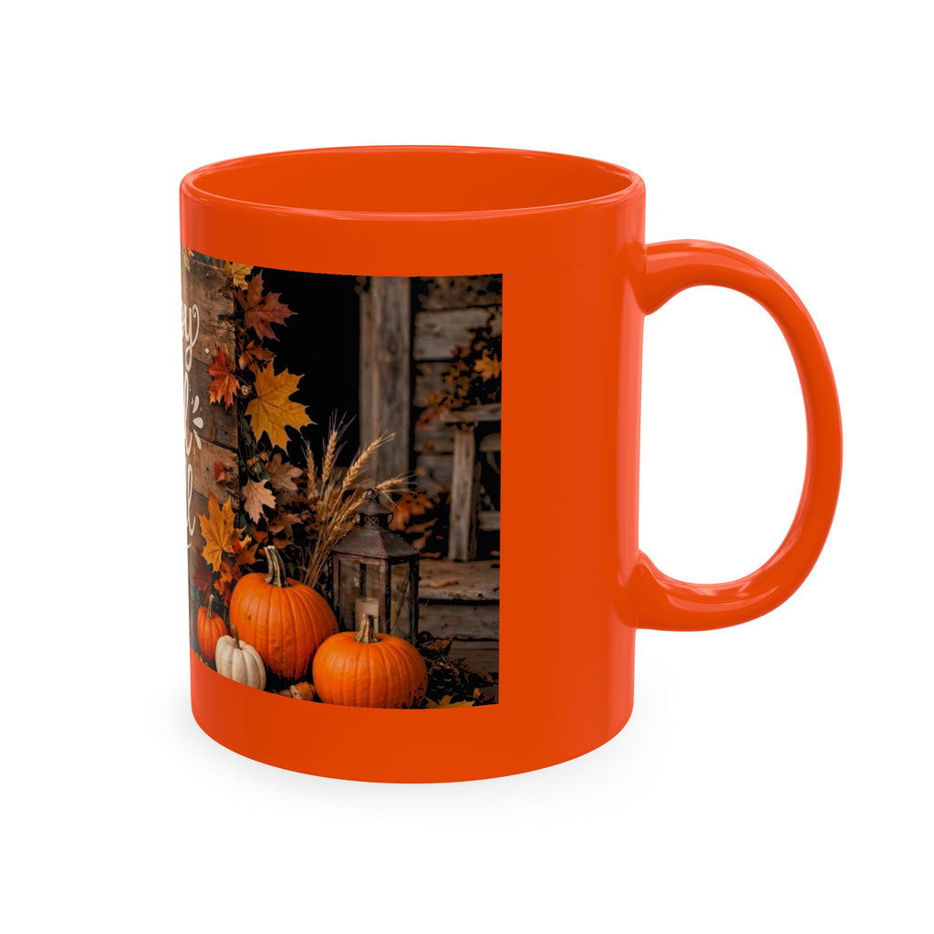 Happy Fall Y'all Ceramic Mug — Autumn Pumpkin Porch Coffee Cup