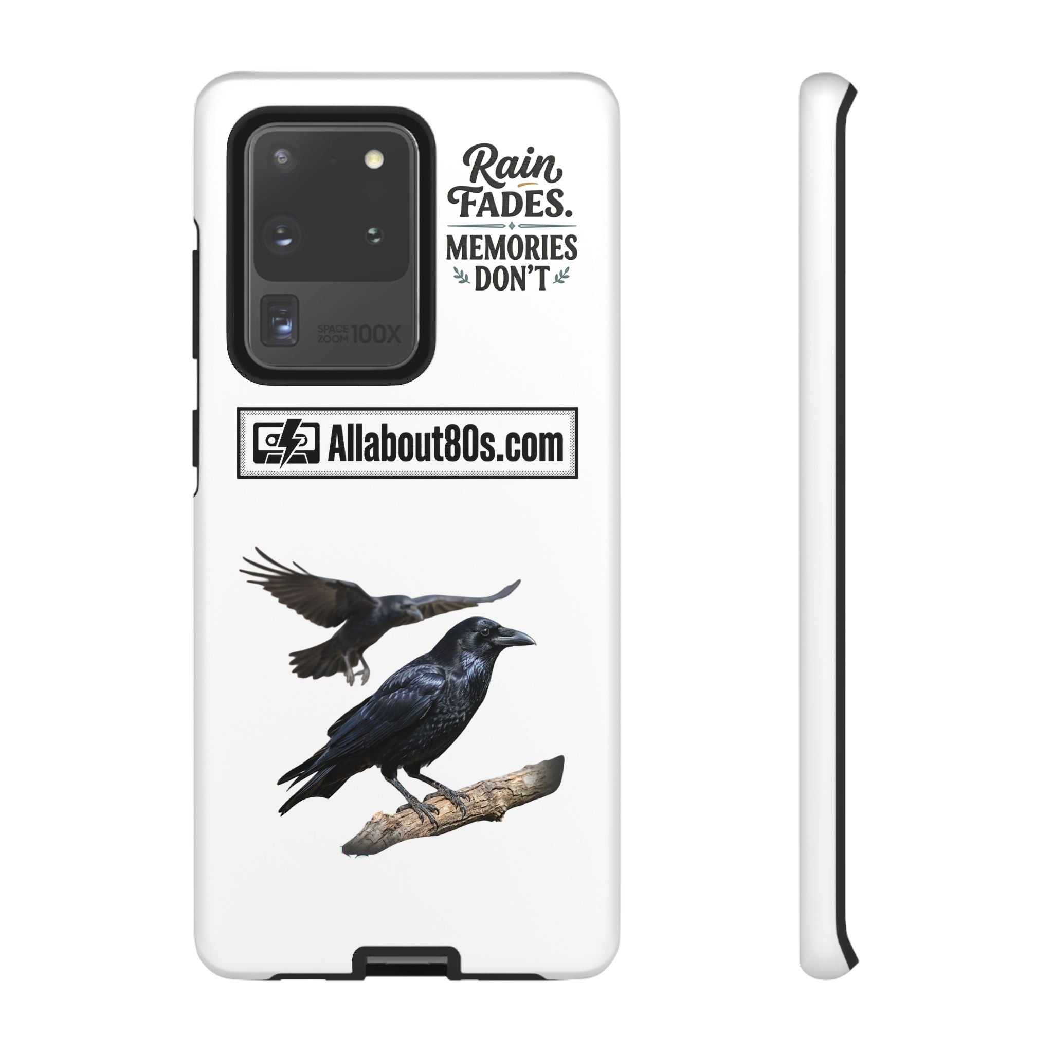 Raven Flight Phone Case — Protective iPhone Case with Black Crow Design
