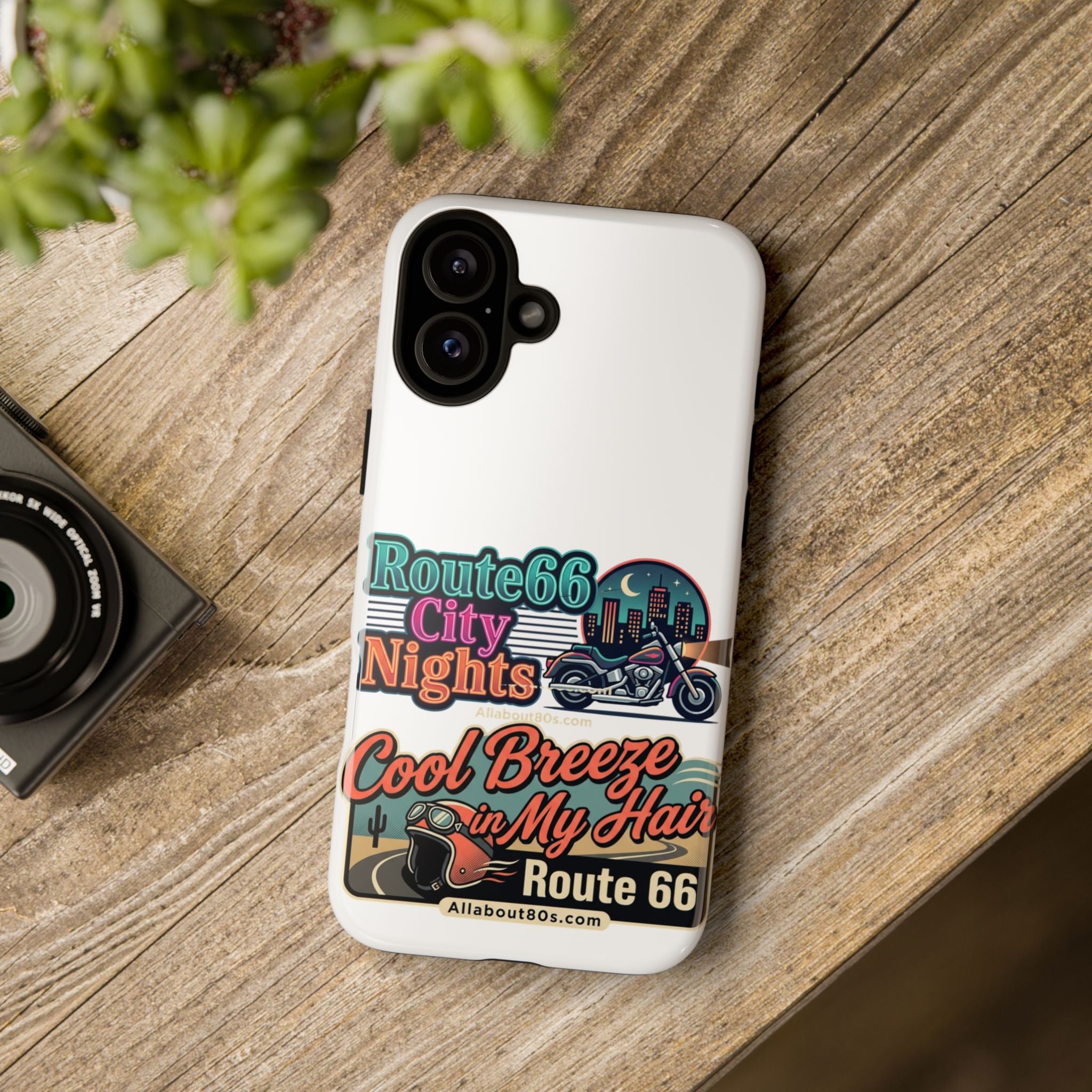 Phone Case — Route 66 City Nights Motorcycle Design