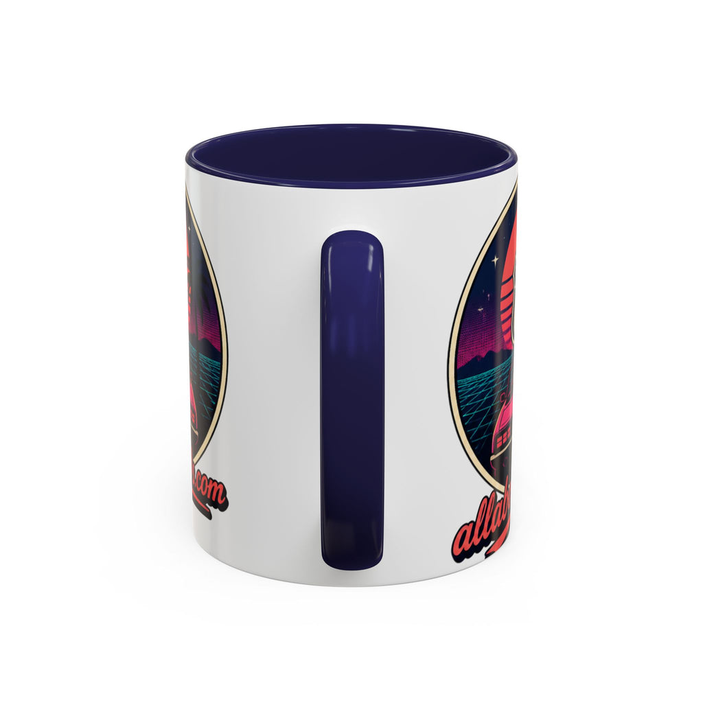 Route 66 Retro 80s Accent Coffee Mug — 'allabout80s' Vintage Sunset Design (11/15oz)