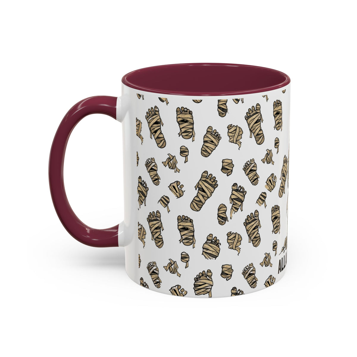 Mummy Pattern Coffee Mug (11oz & 15oz) – Retro Monster Tea Cup with AllAbout80s.com Design