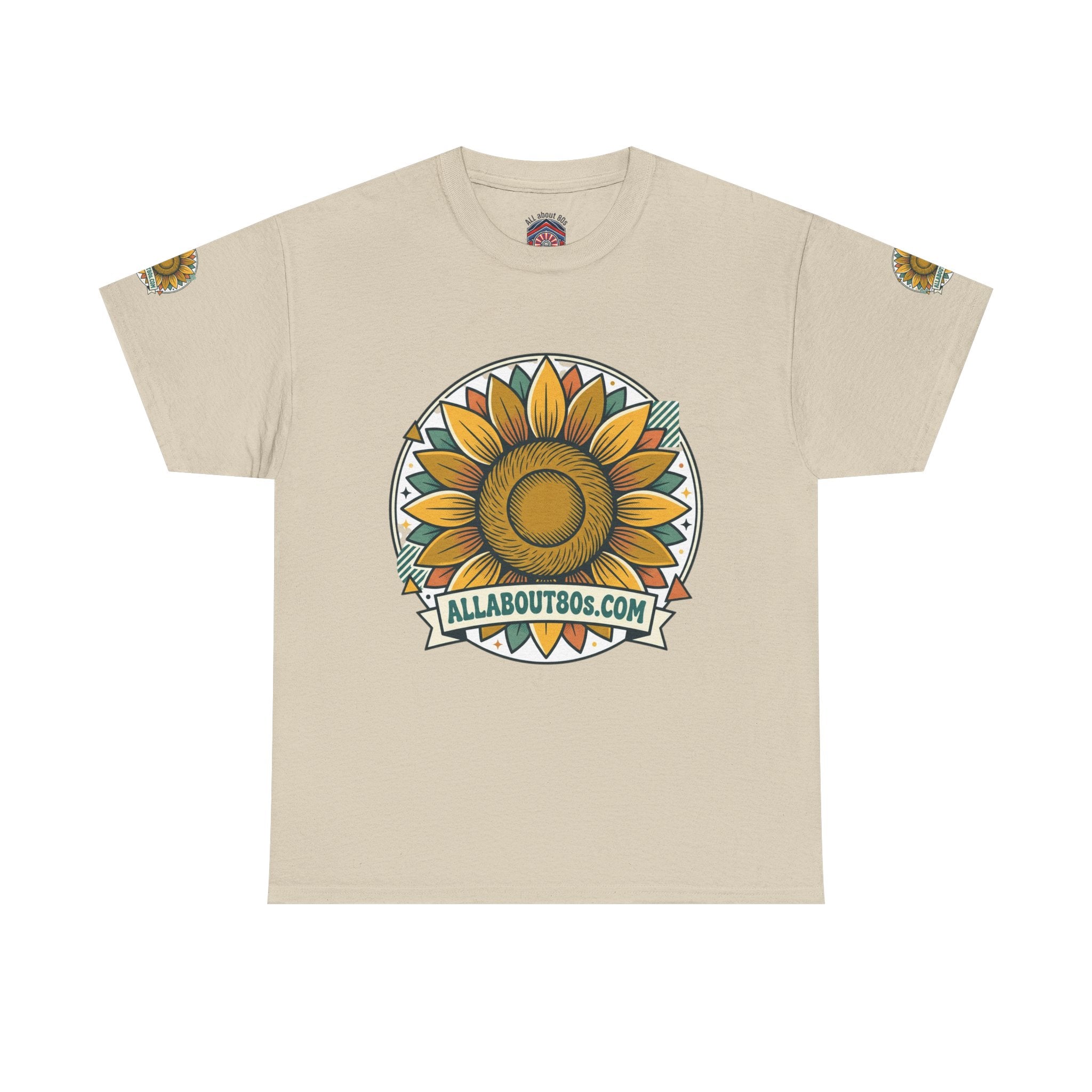 Sunflower Logo T-Shirt — AllAbout80s.com Vintage Floral Tee