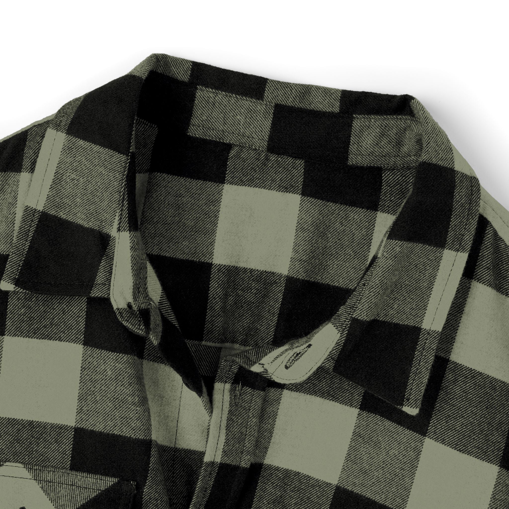 Black & White Buffalo Plaid Flannel Shirt