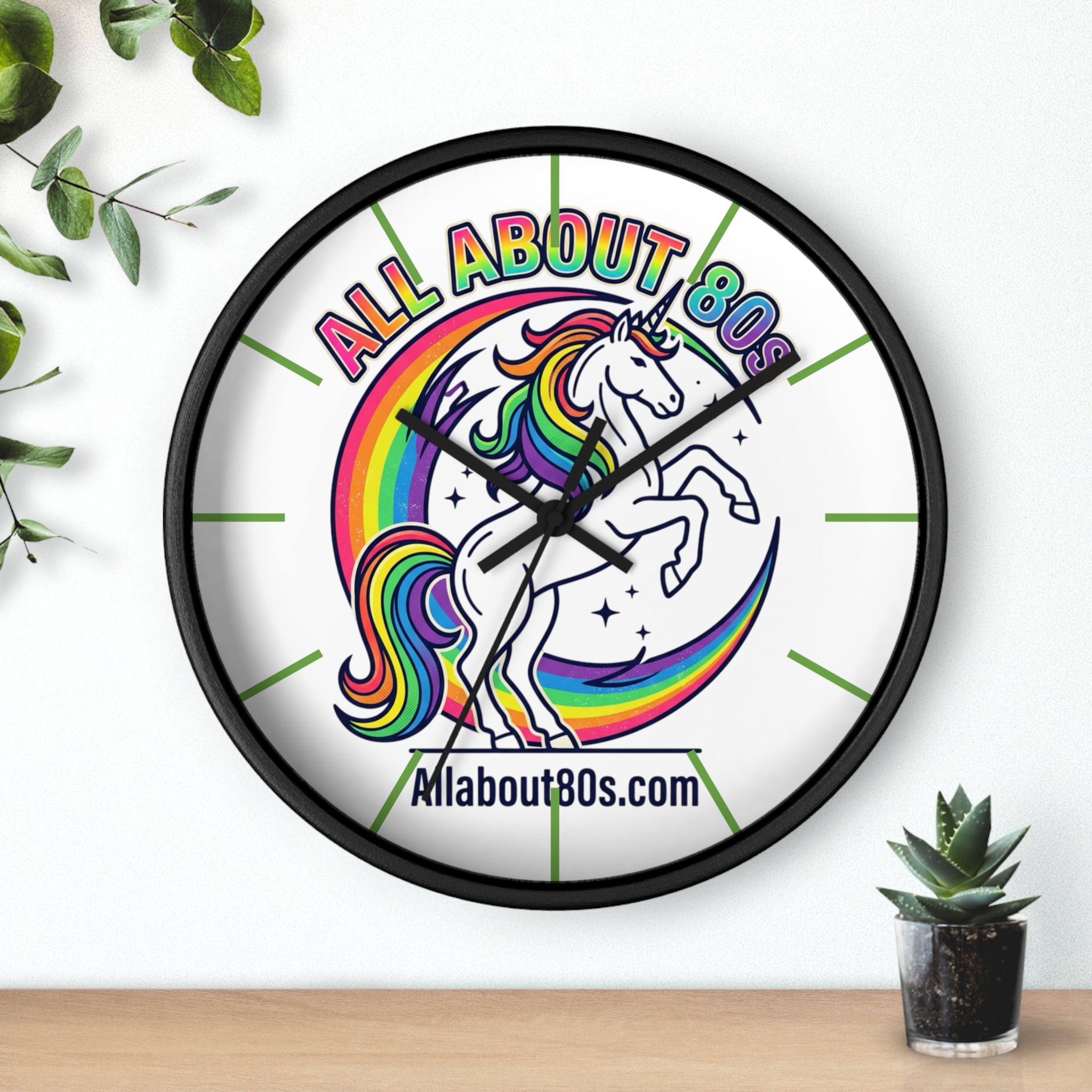 All About 80s Rainbow Unicorn Wall Clock — Retro 80s Decor