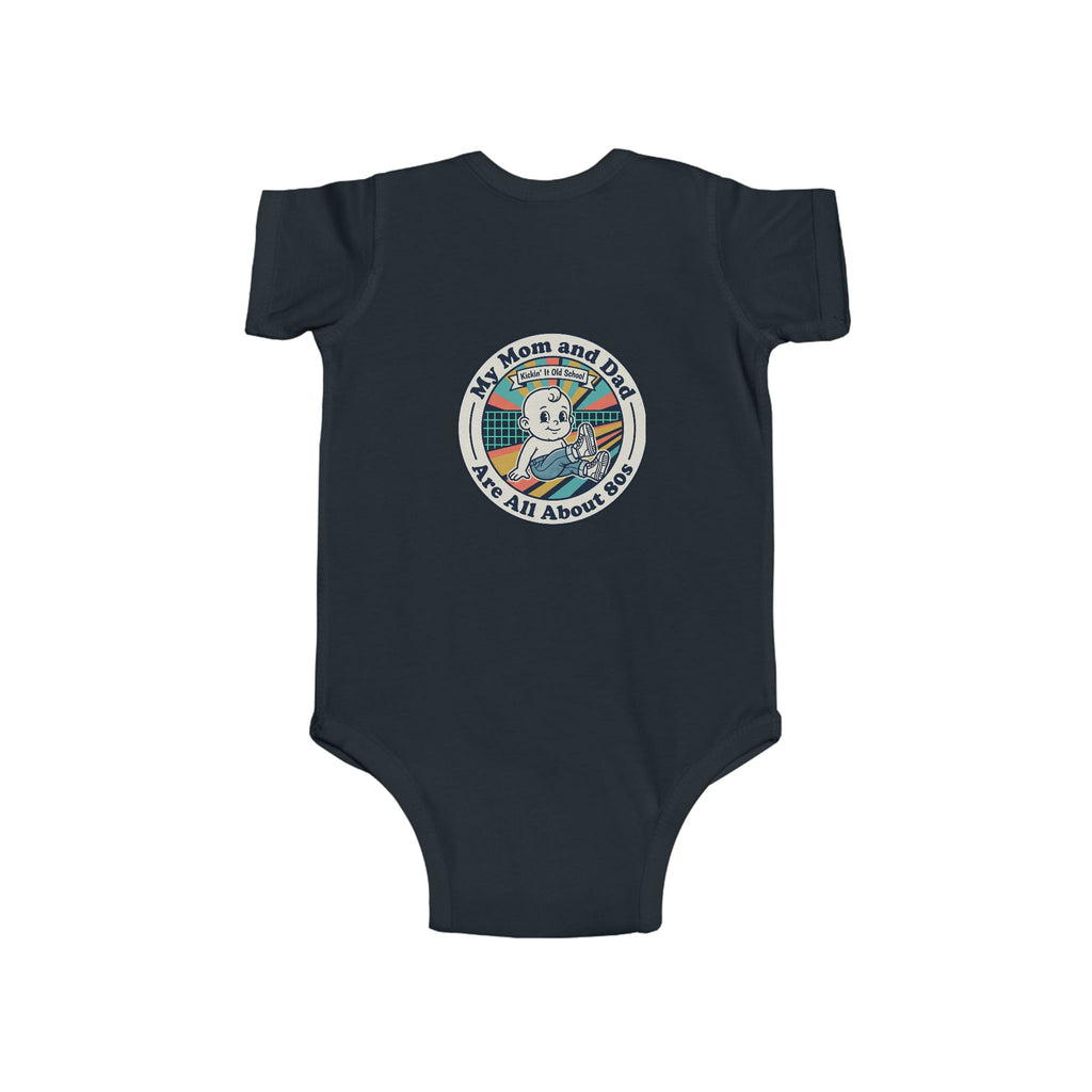 Baby Bodysuit — 'My Mom and Dad Are All About Me' Retro Cassette Design