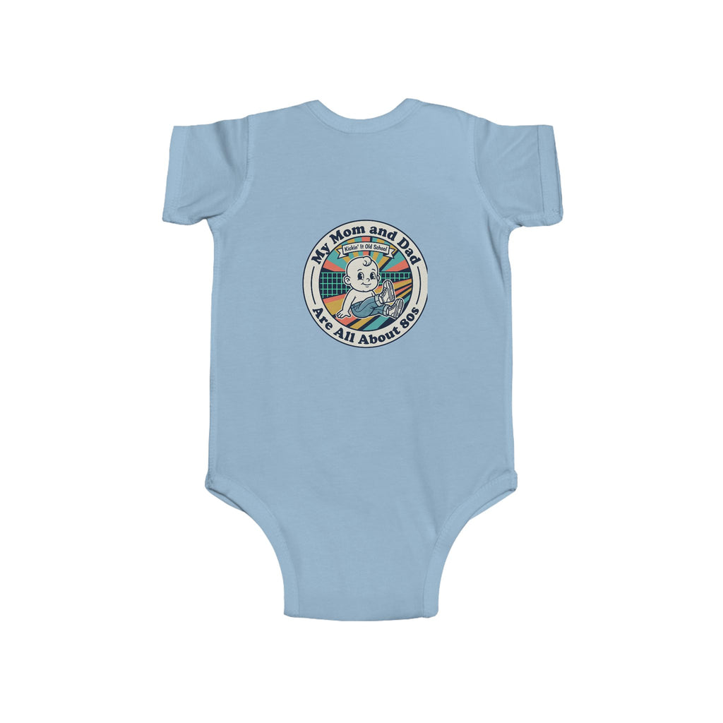 Baby Bodysuit — 'My Mom and Dad Are All About Me' Retro Cassette Design