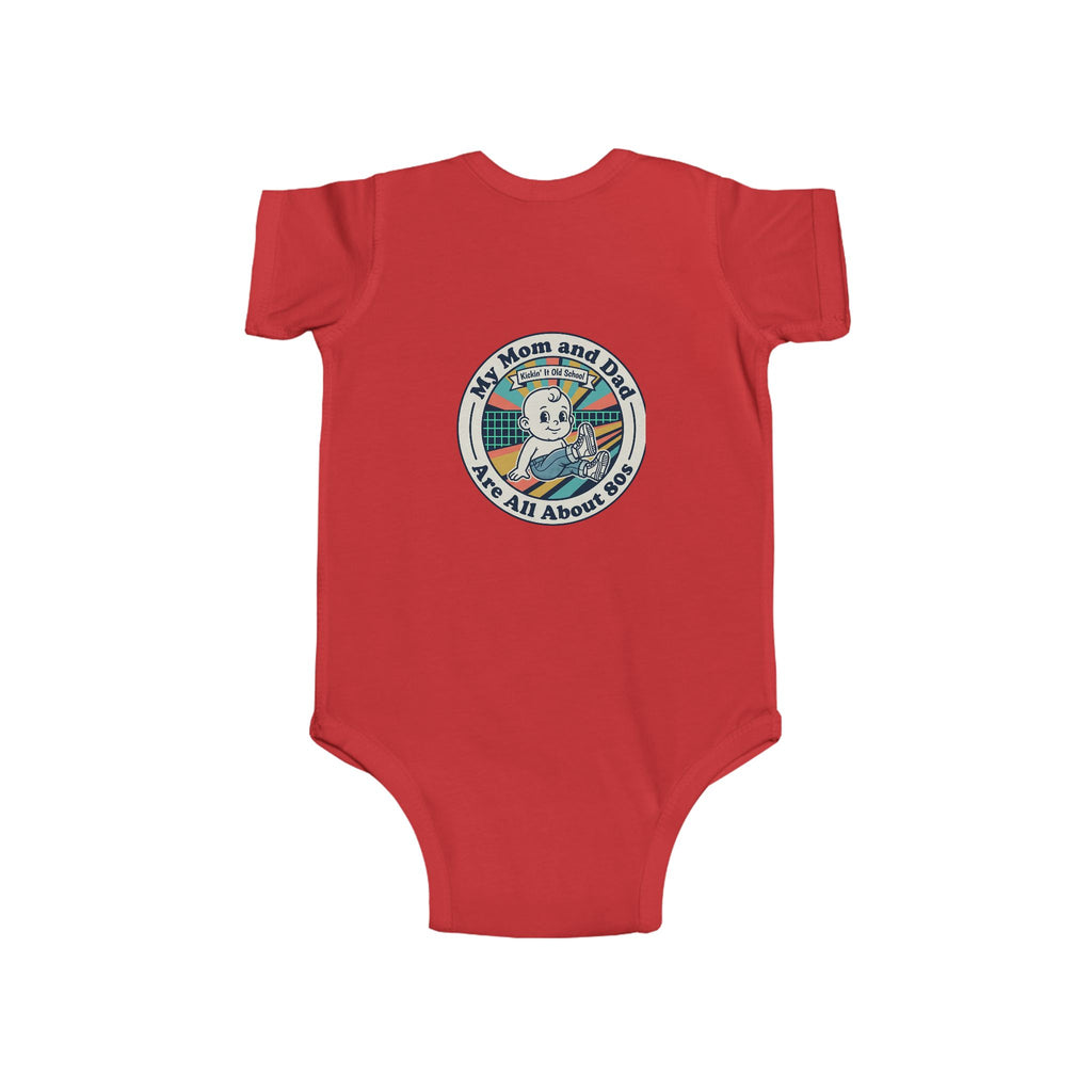 Baby Bodysuit — 'My Mom and Dad Are All About Me' Retro Cassette Design