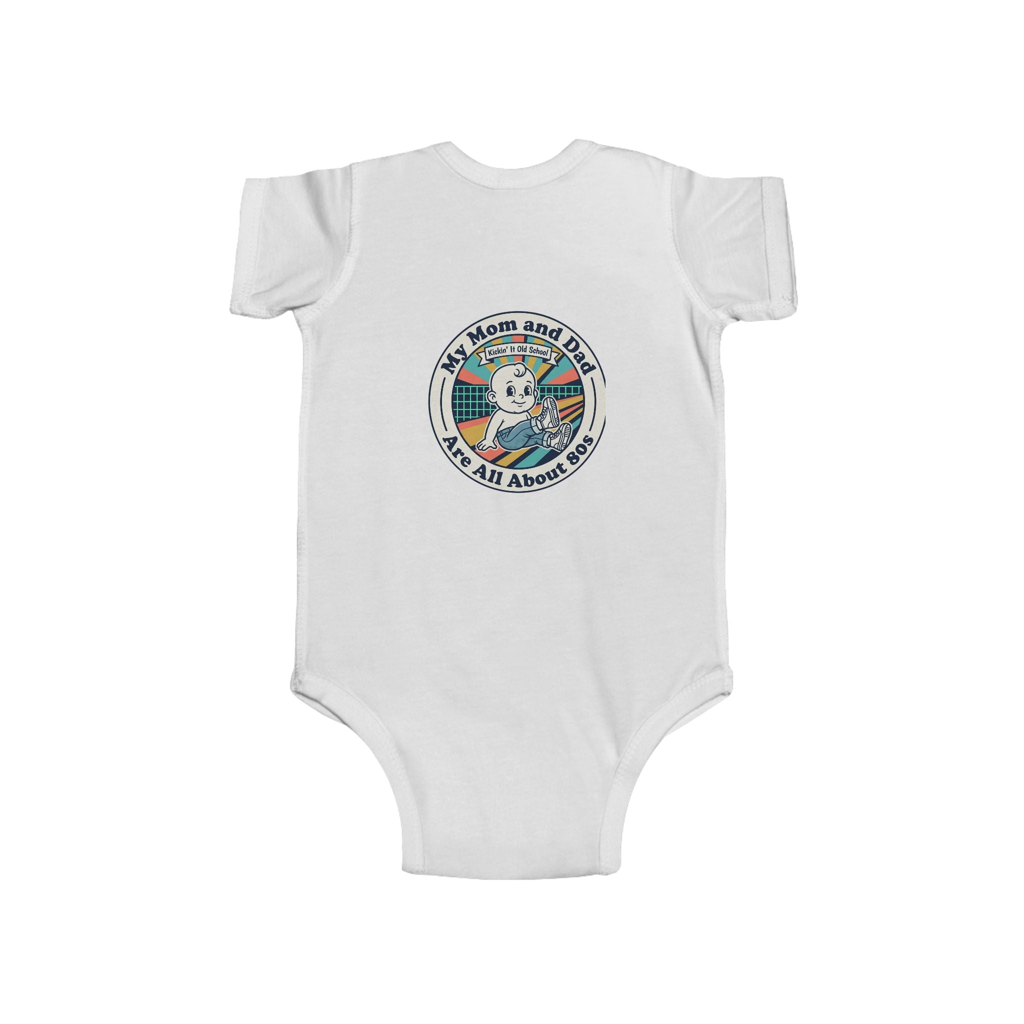 Baby Bodysuit — 'My Mom and Dad Are All About Me' Retro Cassette Design