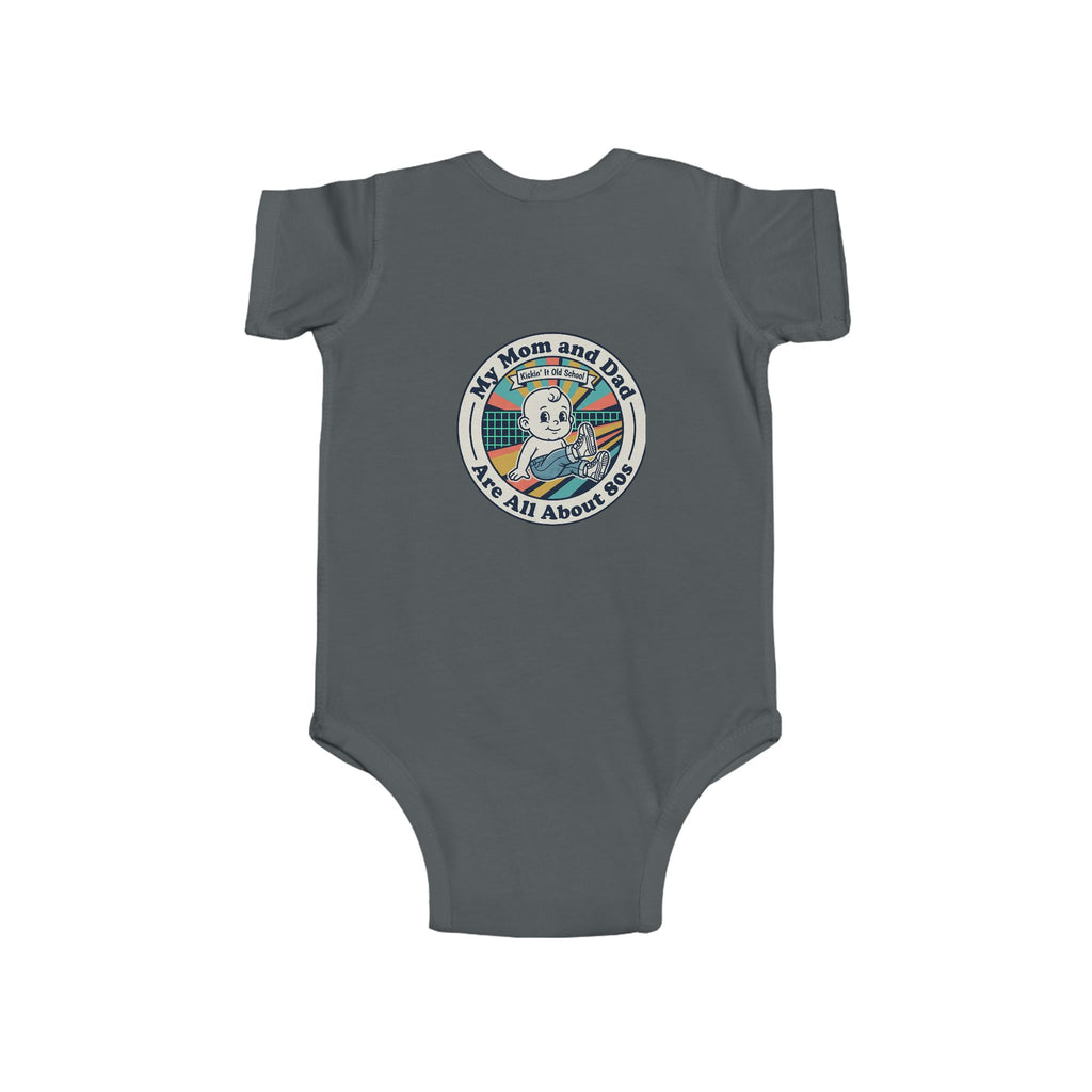 Baby Bodysuit — 'My Mom and Dad Are All About Me' Retro Cassette Design