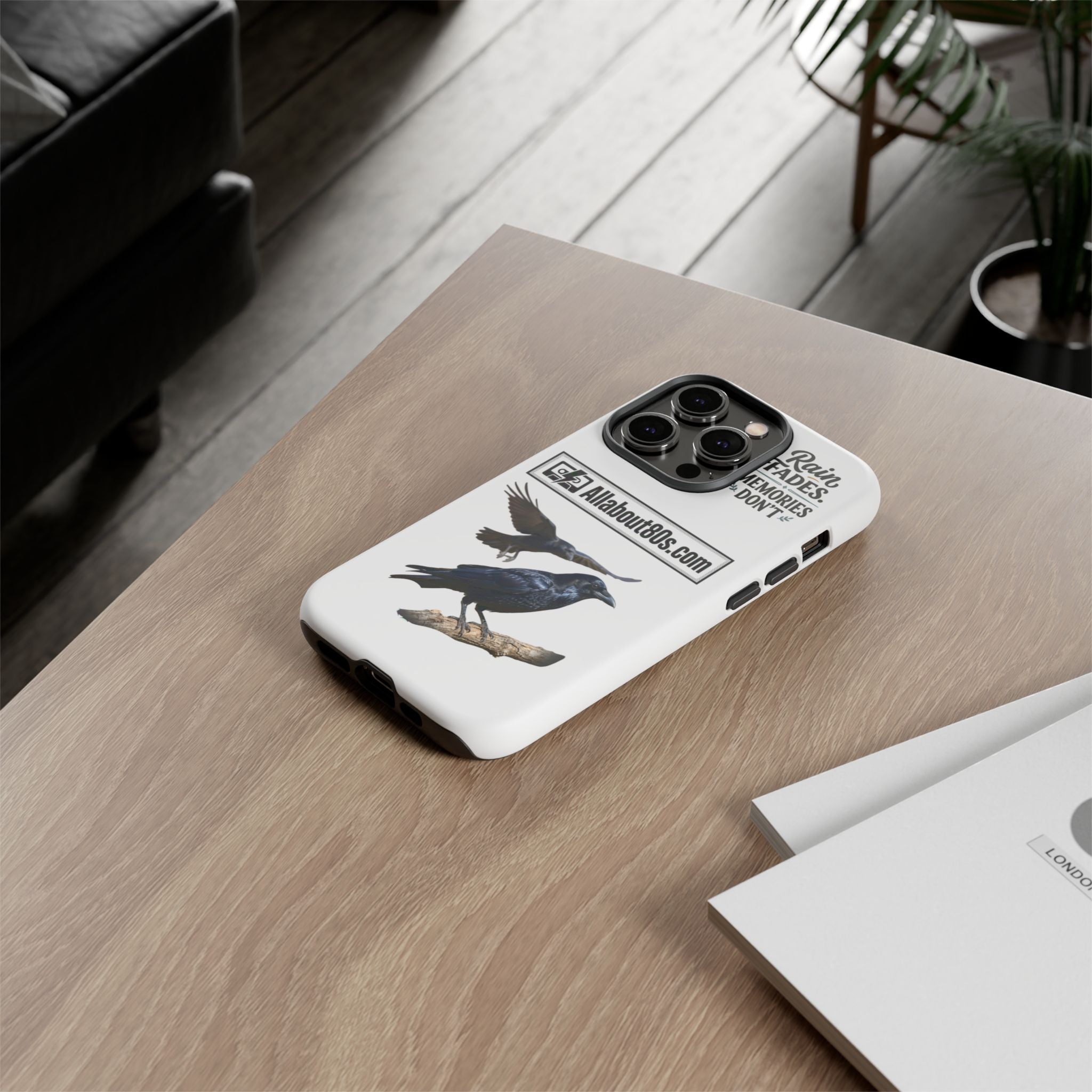 Raven Flight Phone Case — Protective iPhone Case with Black Crow Design