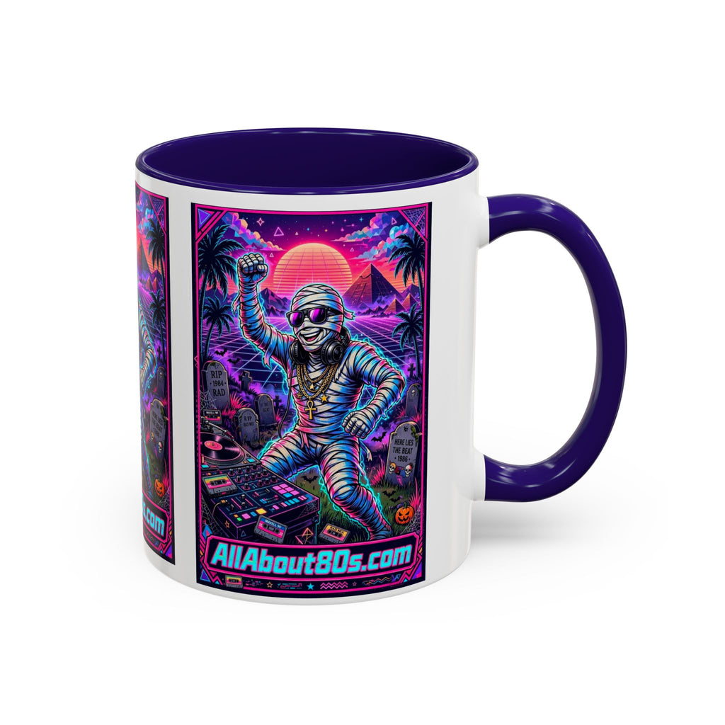 80s Retro Astro Skate Mug — Neon Vaporwave Skeleton Skateboard Coffee Cup (AllAbout80s.com)