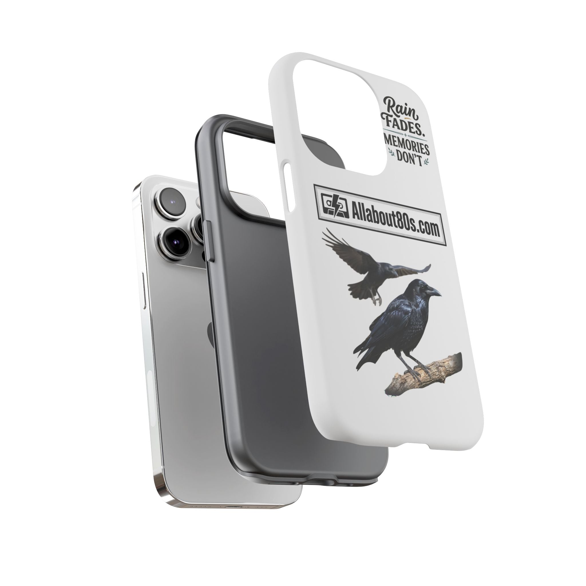 Raven Flight Phone Case — Protective iPhone Case with Black Crow Design