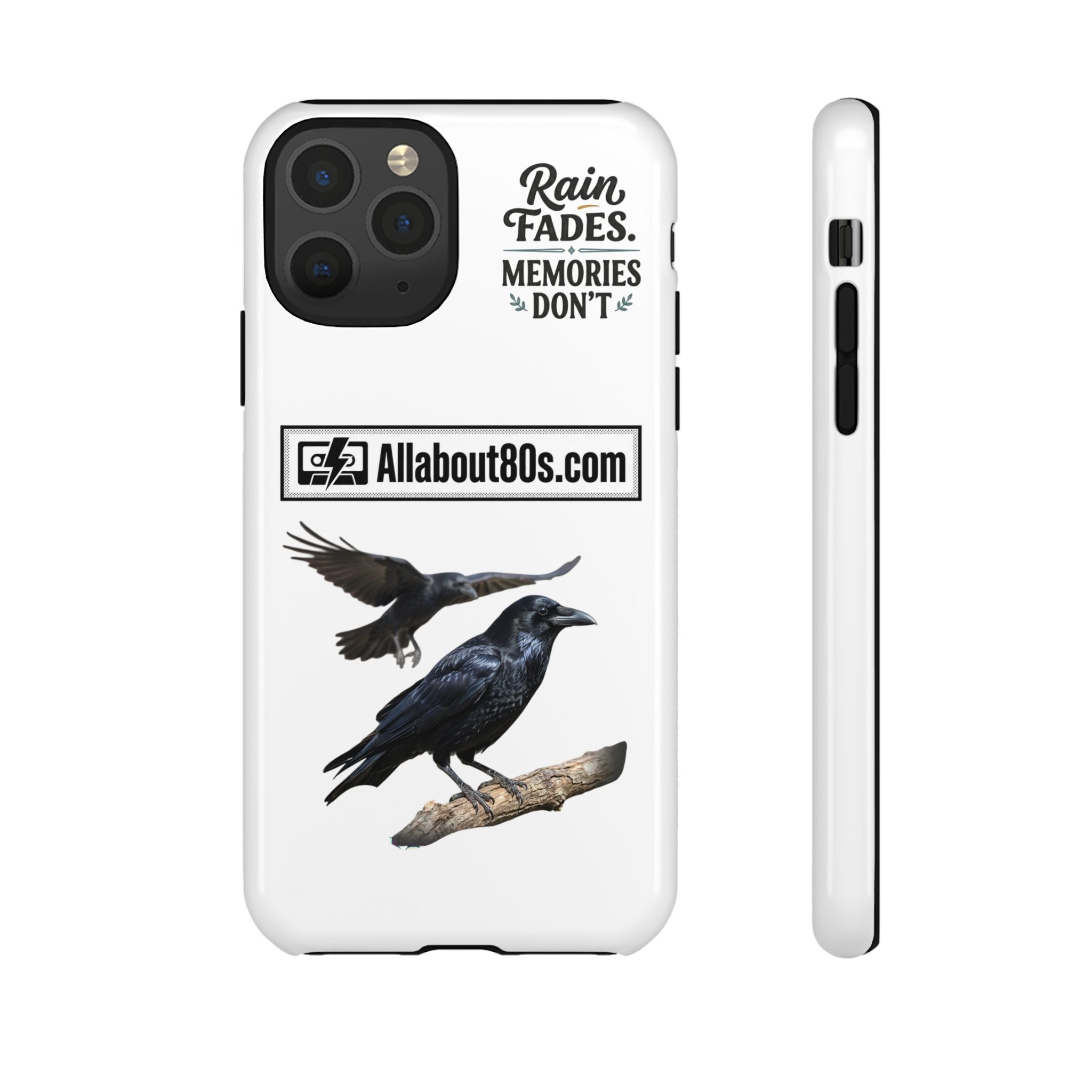 Raven Flight Phone Case — Protective iPhone Case with Black Crow Design