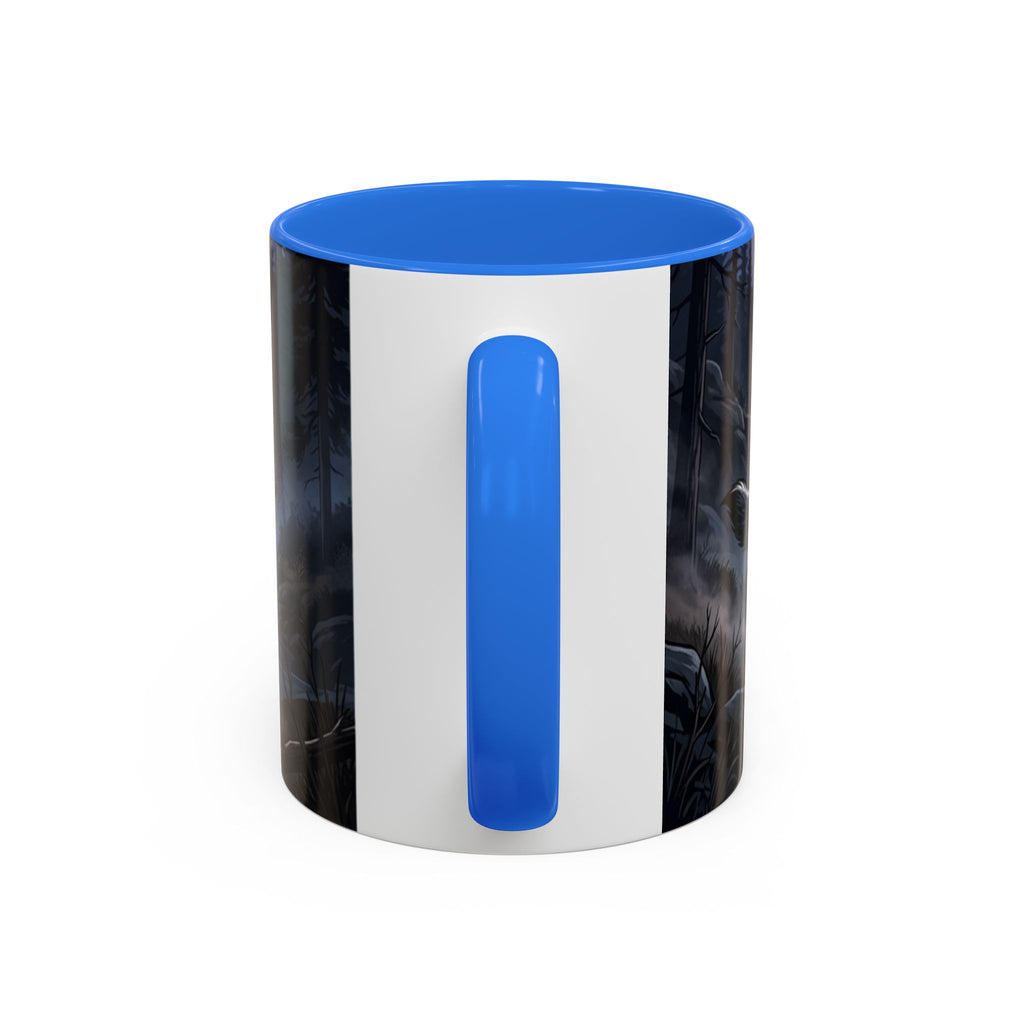 Wolf Pack Nightscape Mug — 11oz/15oz Scenic Black-Interior Coffee Cup
