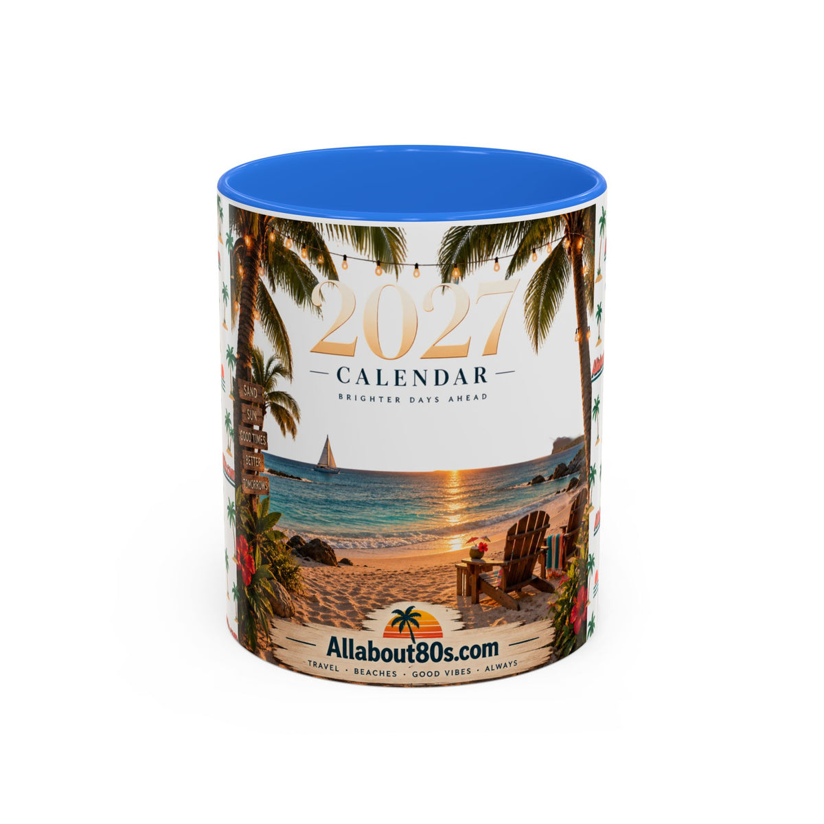 2025 Beach Sunset Calendar Mug