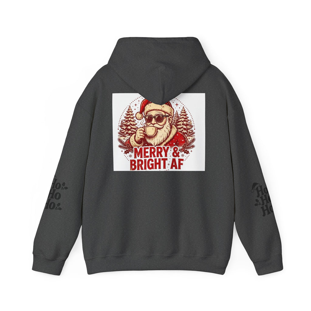 Merry & Bright AF Christmas Santa Hoodie