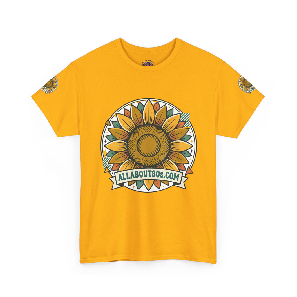 Sunflower Logo T-Shirt — AllAbout80s.com Vintage Floral Tee