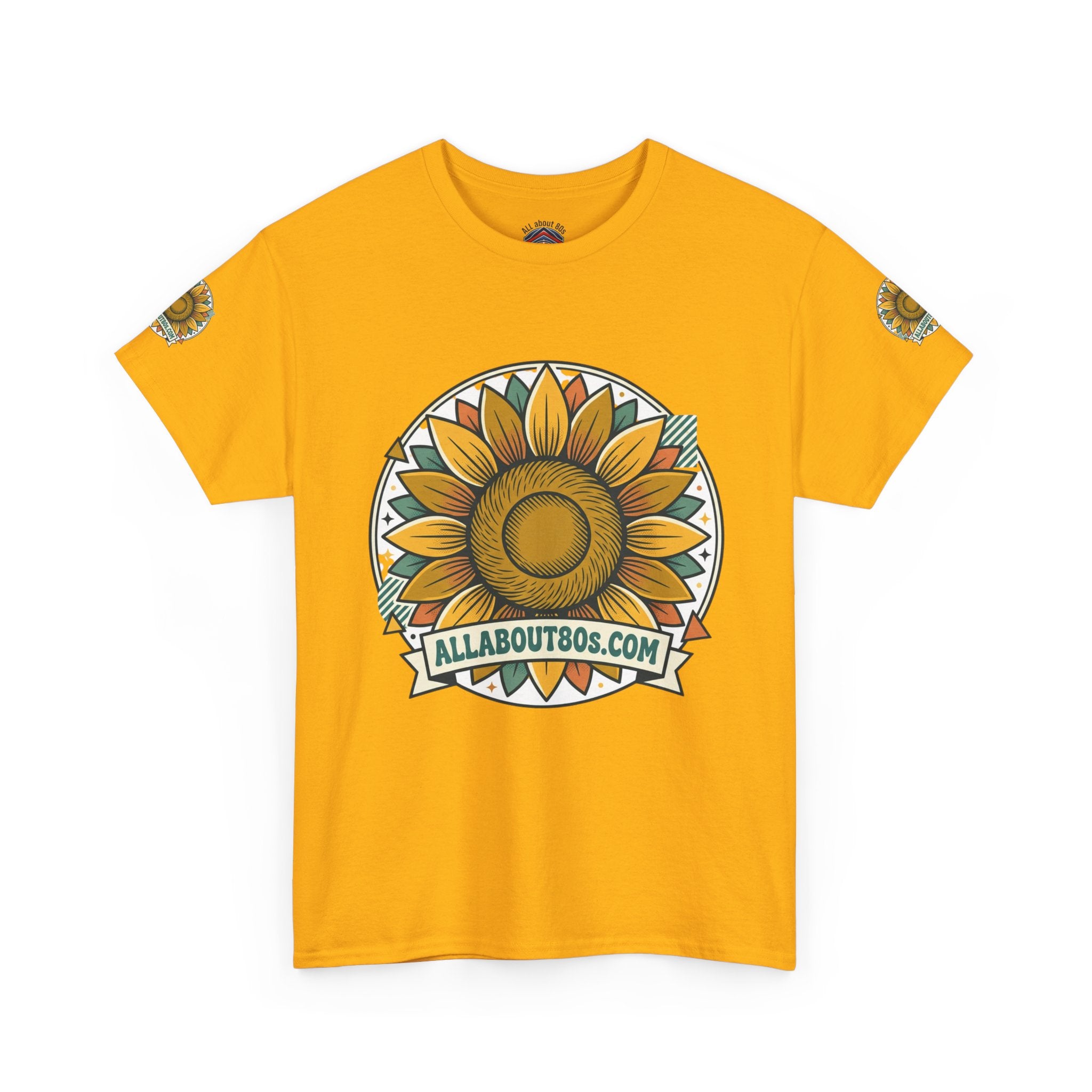 Sunflower Logo T-Shirt — AllAbout80s.com Vintage Floral Tee