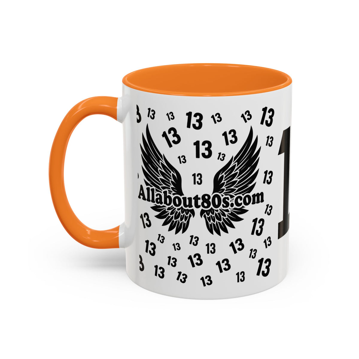 Number 13 Accent Mug — Bold Sports-Style Ceramic Coffee Cup (11oz/15oz)