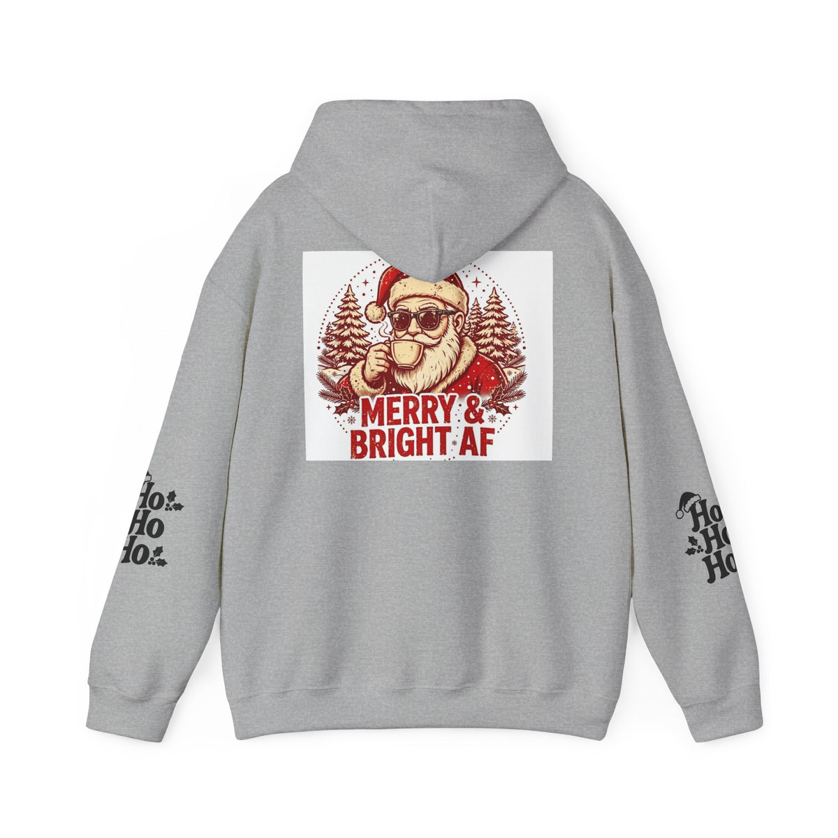 Merry & Bright AF Christmas Santa Hoodie
