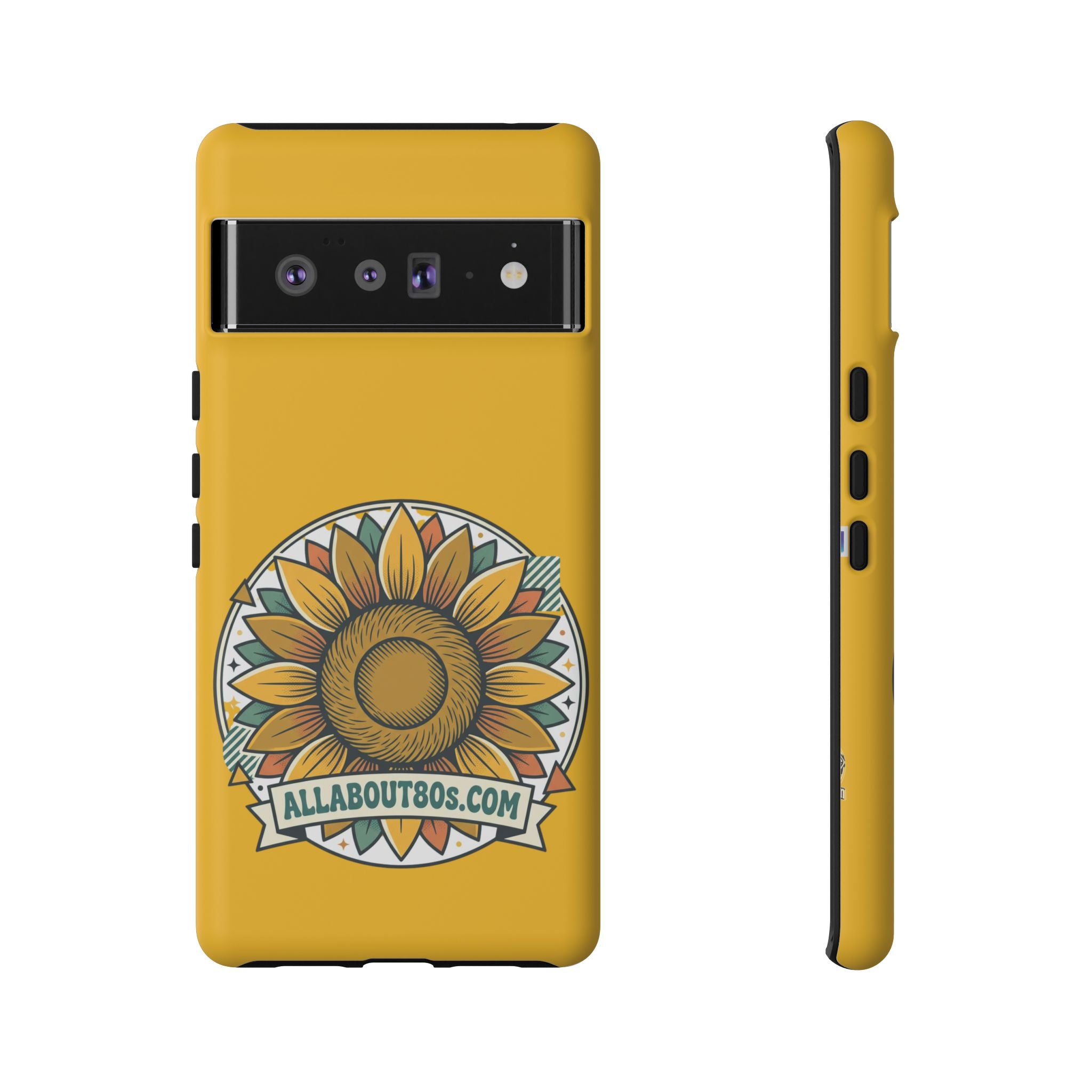 Sunflower Logo Phone Case — AllAbout80s.com Yellow Protective Cover