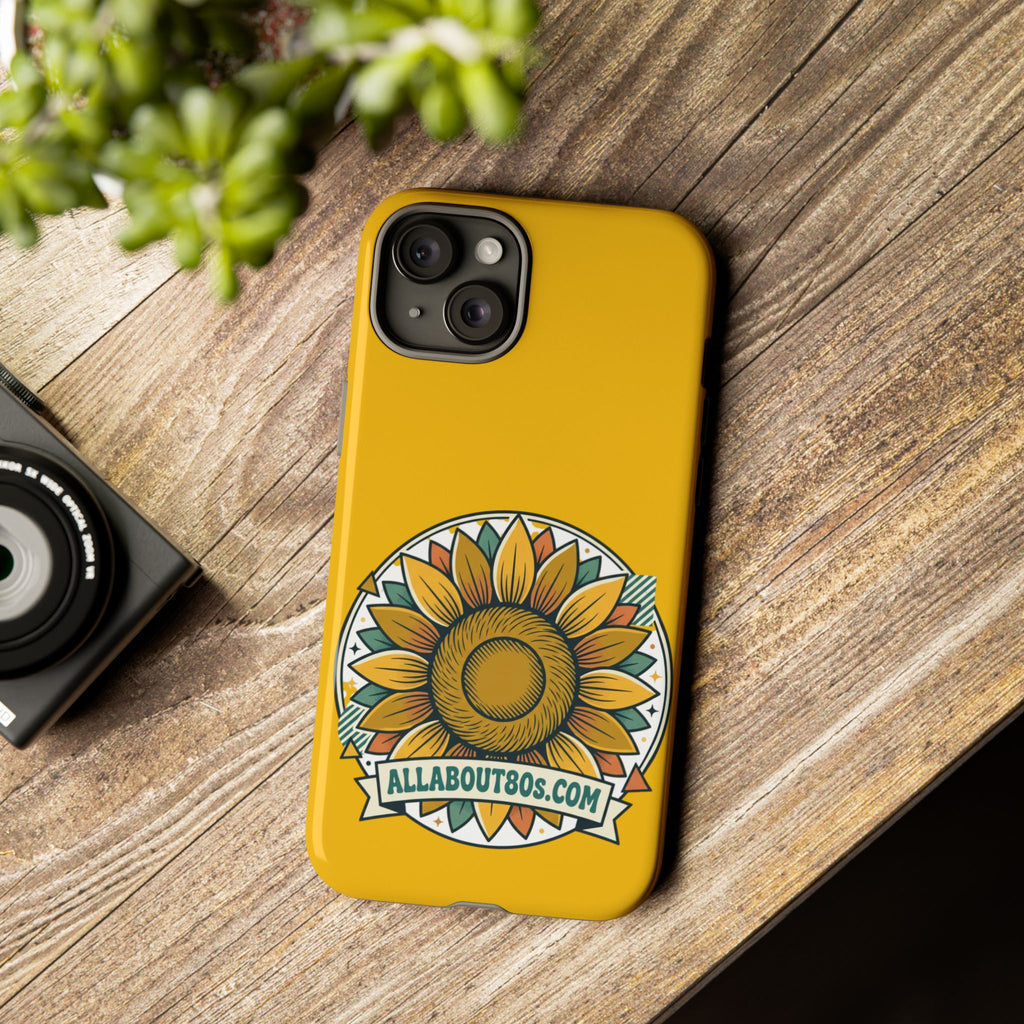 Sunflower Logo Phone Case — AllAbout80s.com Yellow Protective Cover