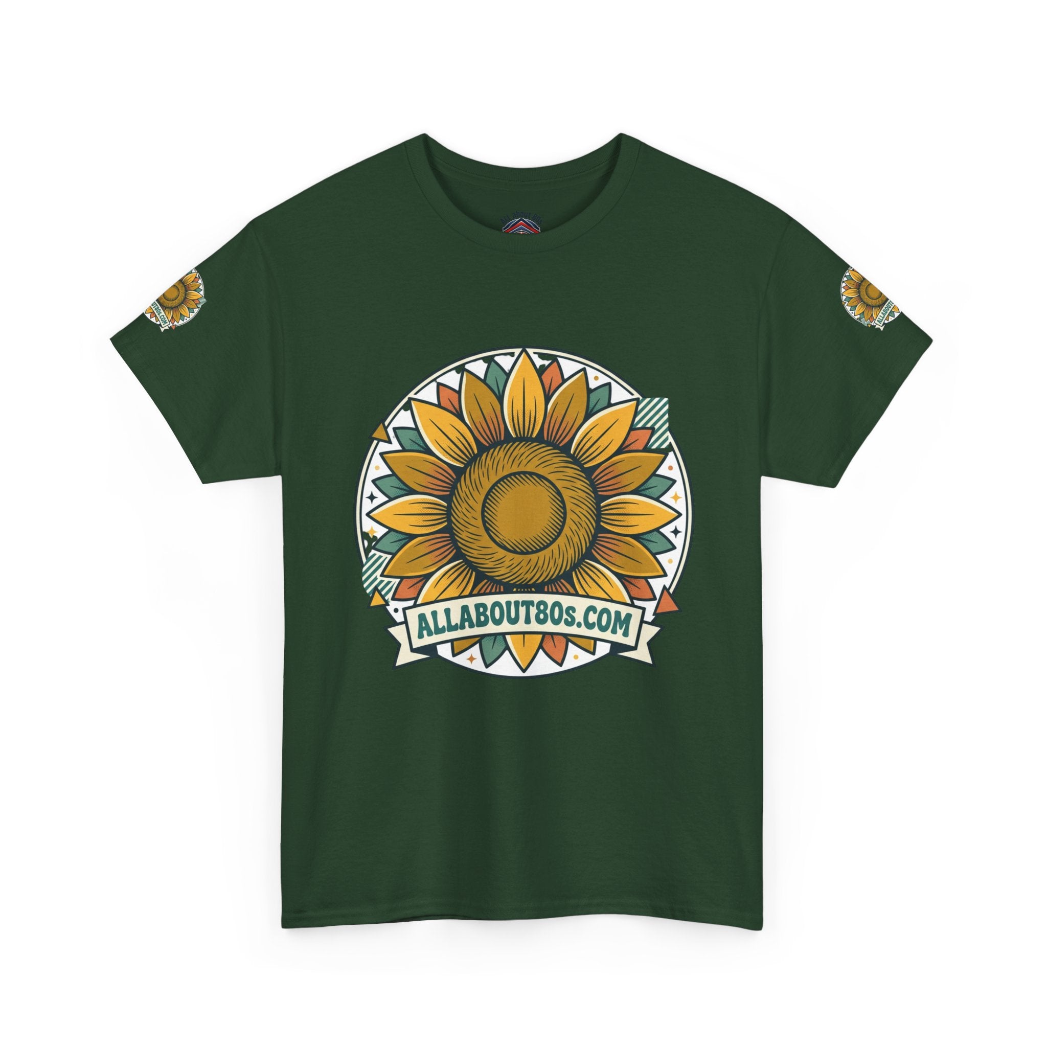 Sunflower Logo T-Shirt — AllAbout80s.com Vintage Floral Tee