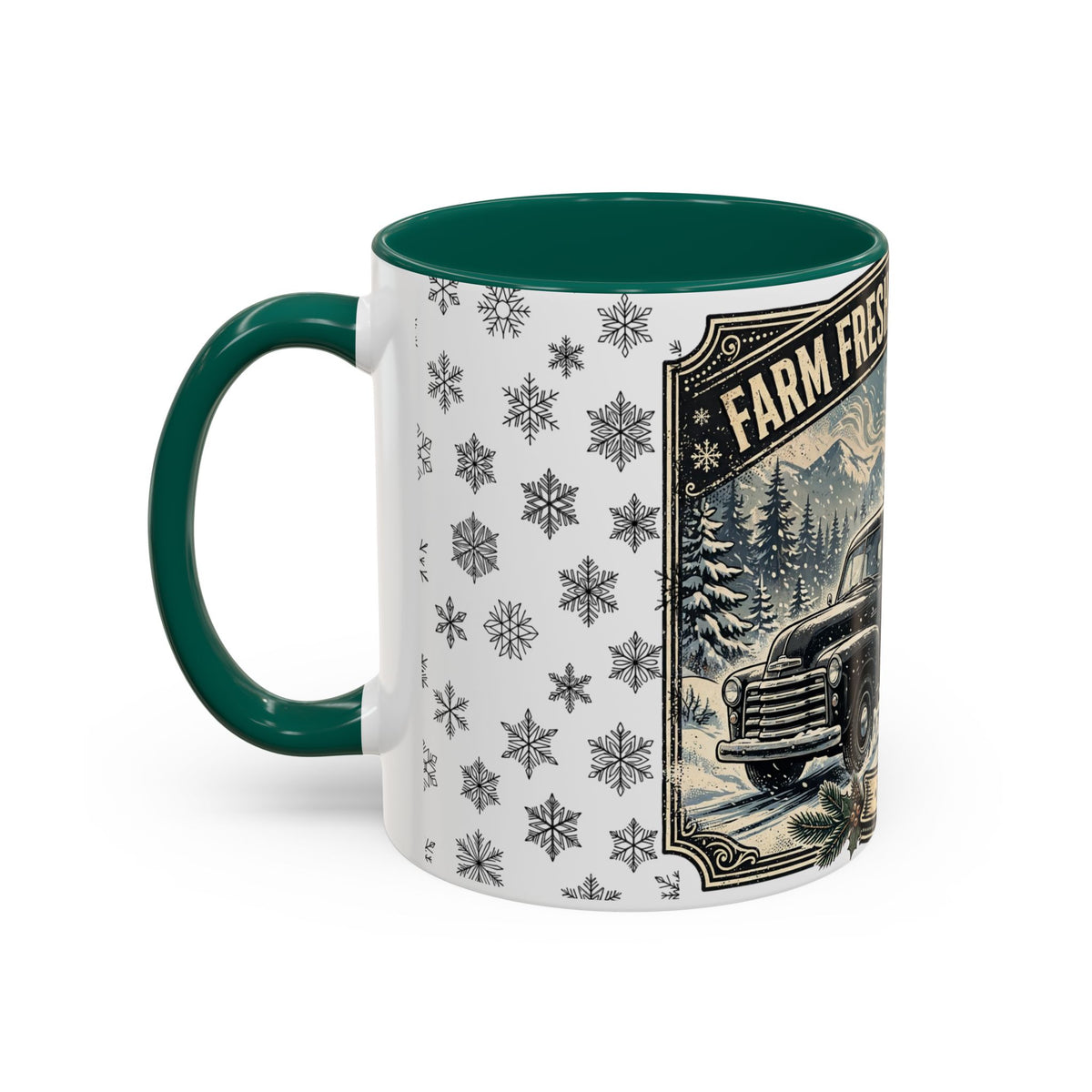 Farm Fresh Christmas Trees Vintage Truck Holiday Mug