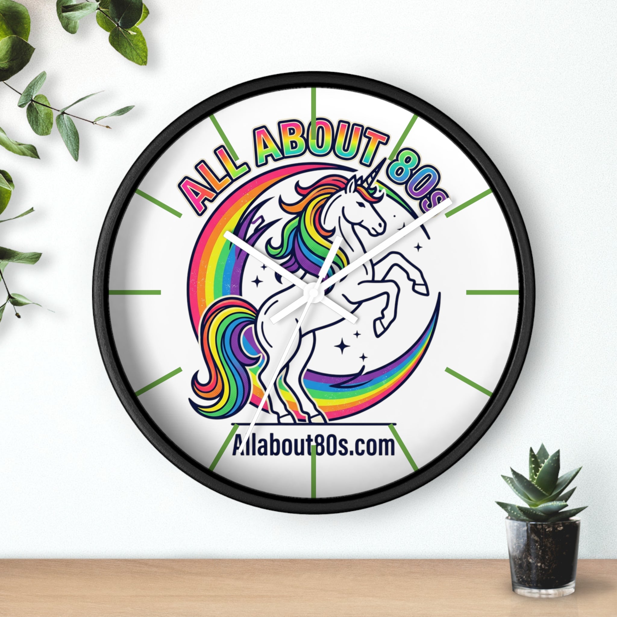 All About 80s Rainbow Unicorn Wall Clock — Retro 80s Decor