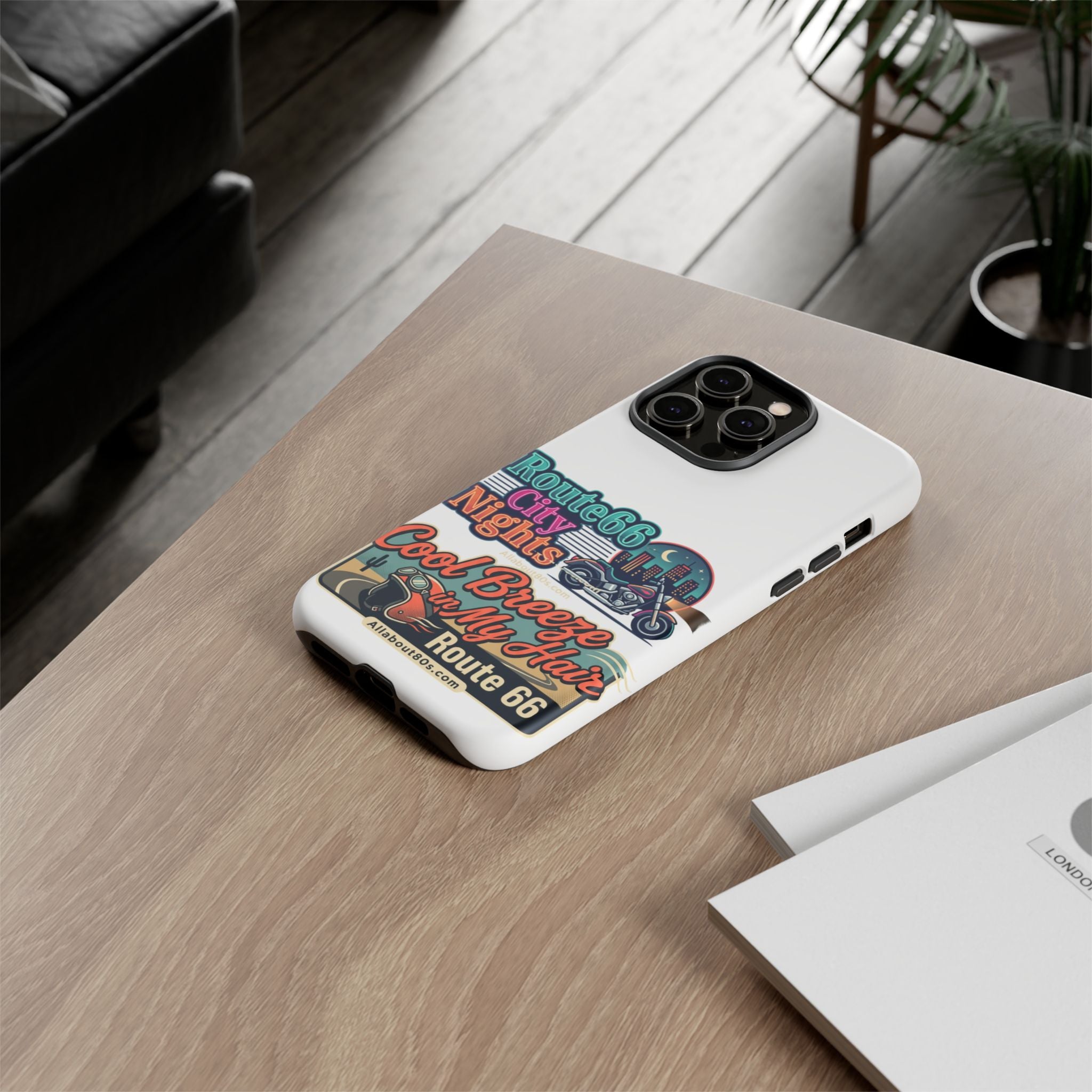 Phone Case — Route 66 City Nights Motorcycle Design